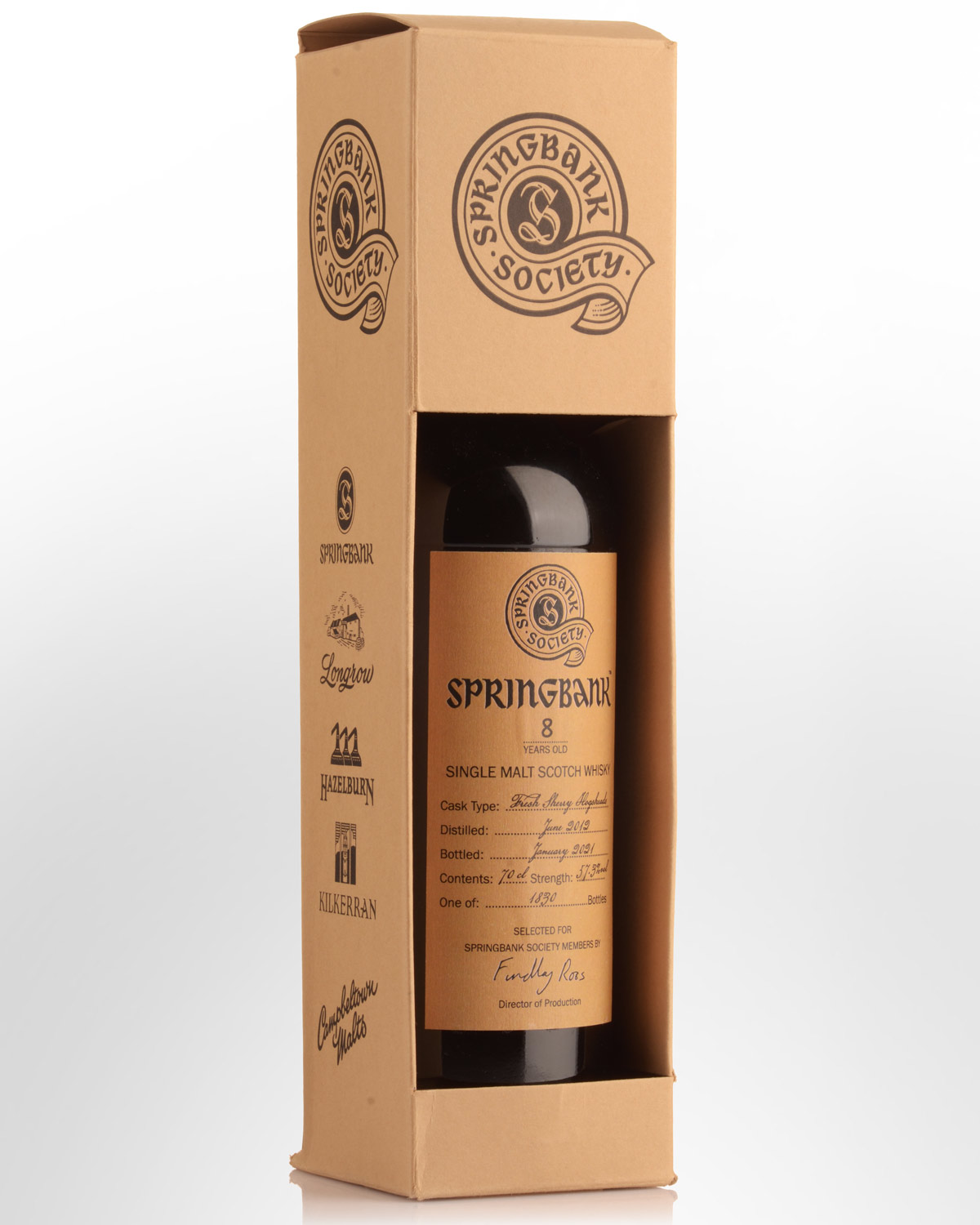 Springbank 8 Year Old Cask Strength Single Malt Scotch Whisky - Springbank Society Bottling