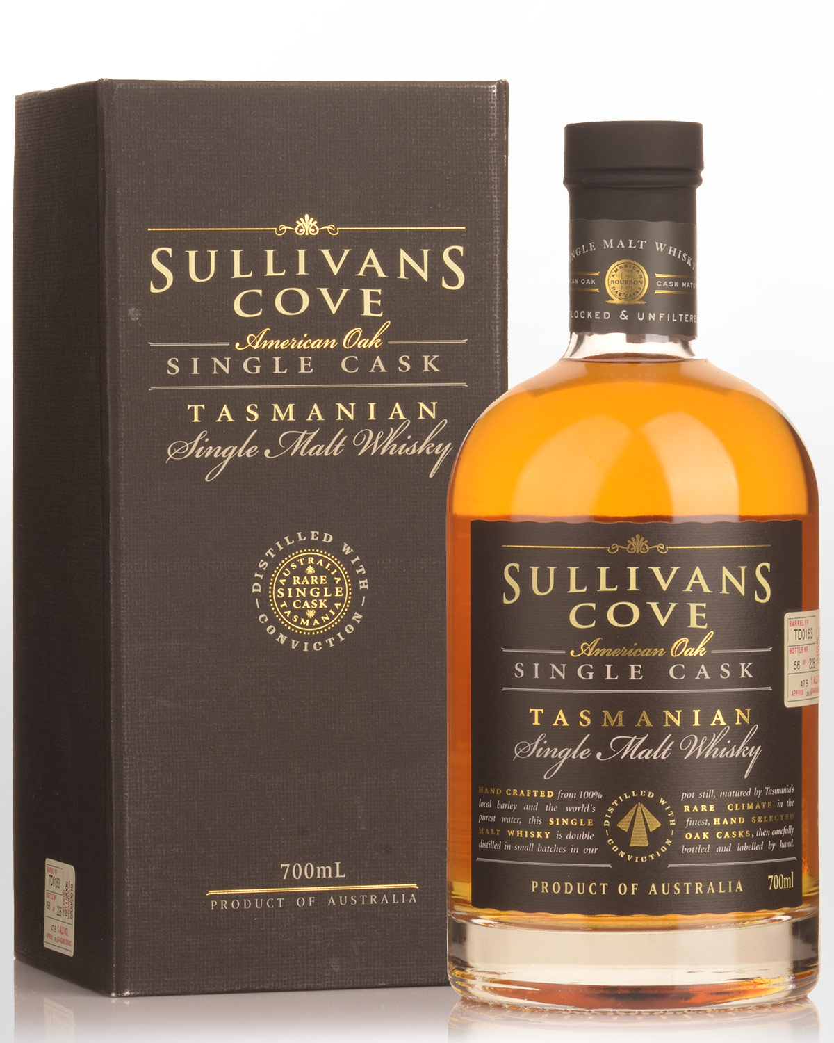 Sullivans Cove Single Cask American Oak Barrel TD0163 Single Malt Australian Whisky (700ml)