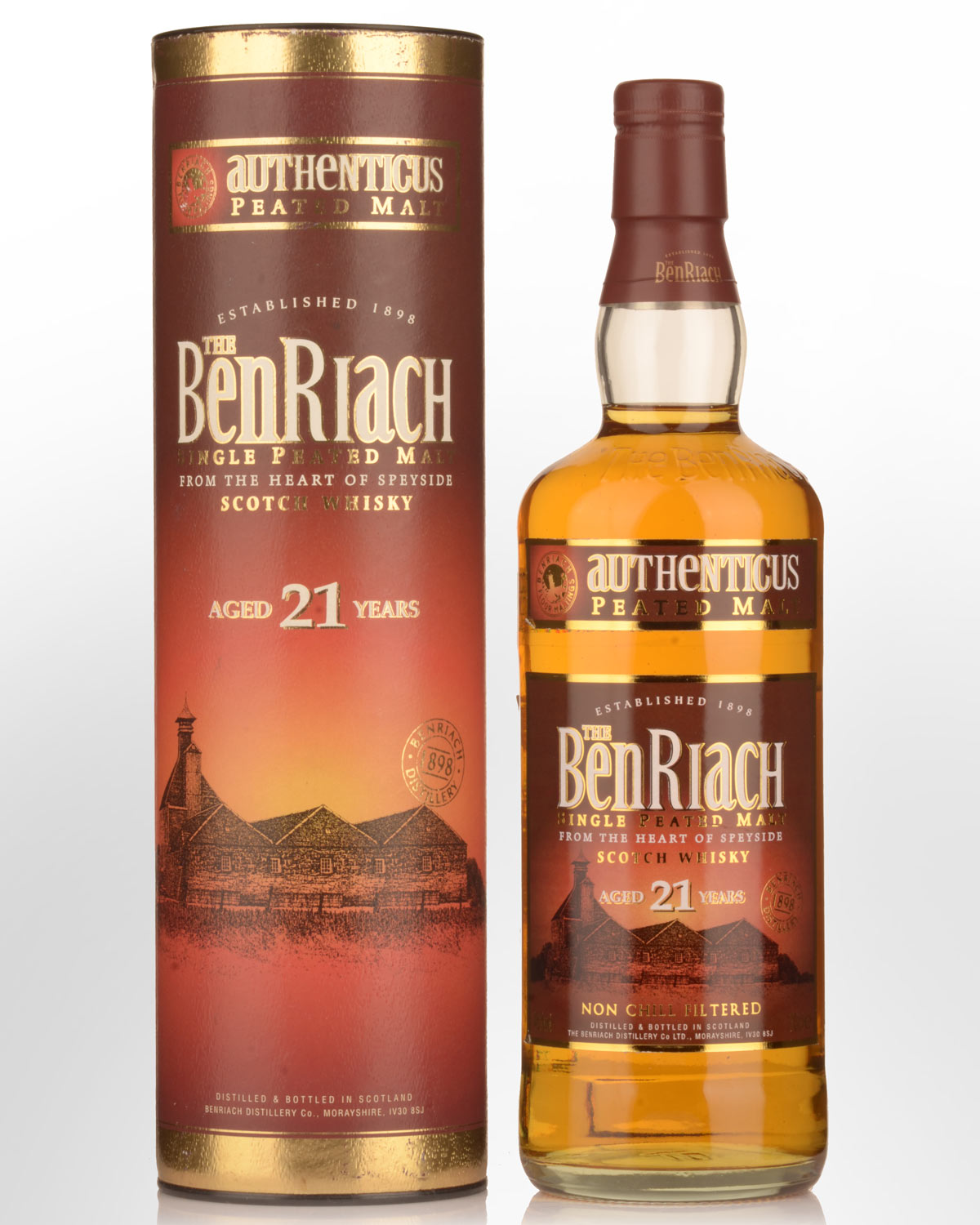 Benriach Authenticus Peated 21 year old Single Malt Scotch Whisky (700ml)