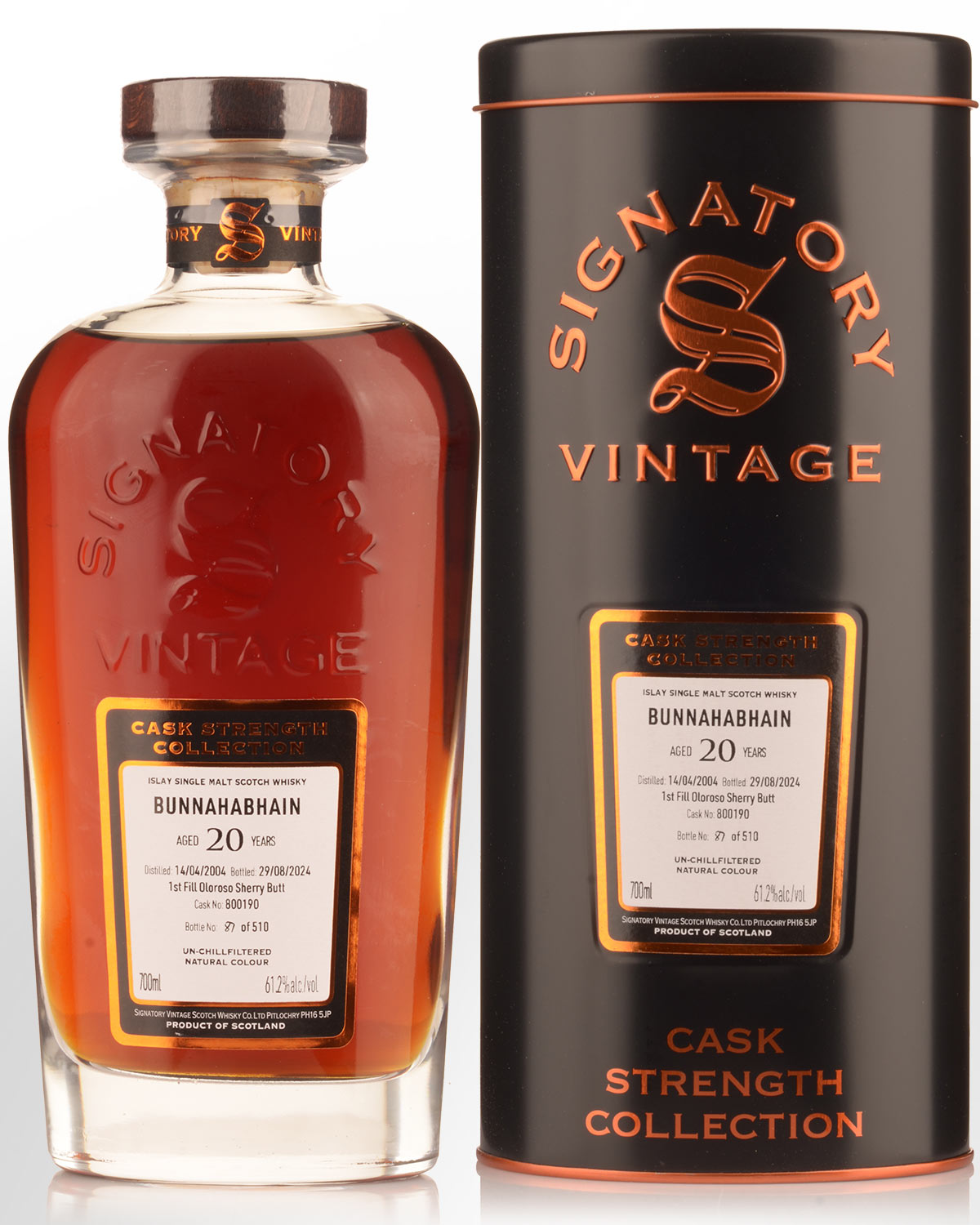 2004 Signatory Vintage Bunnahabhain 20 Year Old Cask Strength Single Malt Scotch Whisky (700ml)