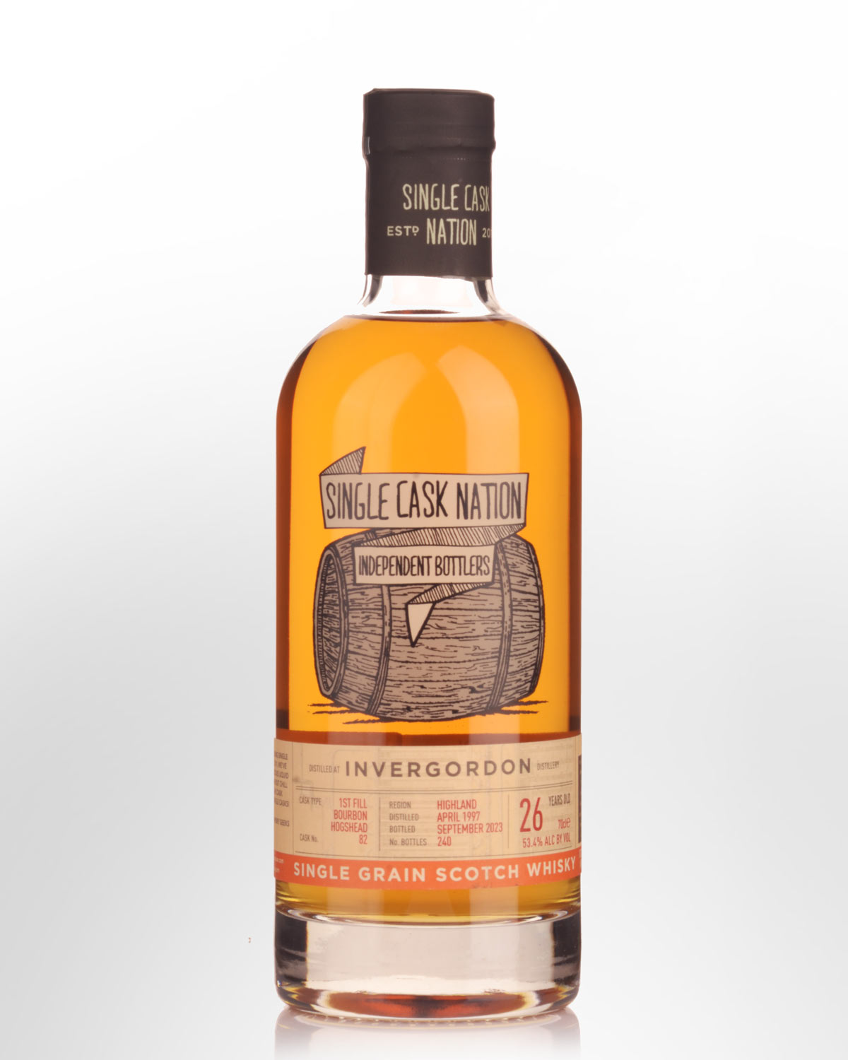 1997 Single Cask Nation Invergordon 26 Year Old Cask Strength Single Grain Scotch Whisky (700ml)