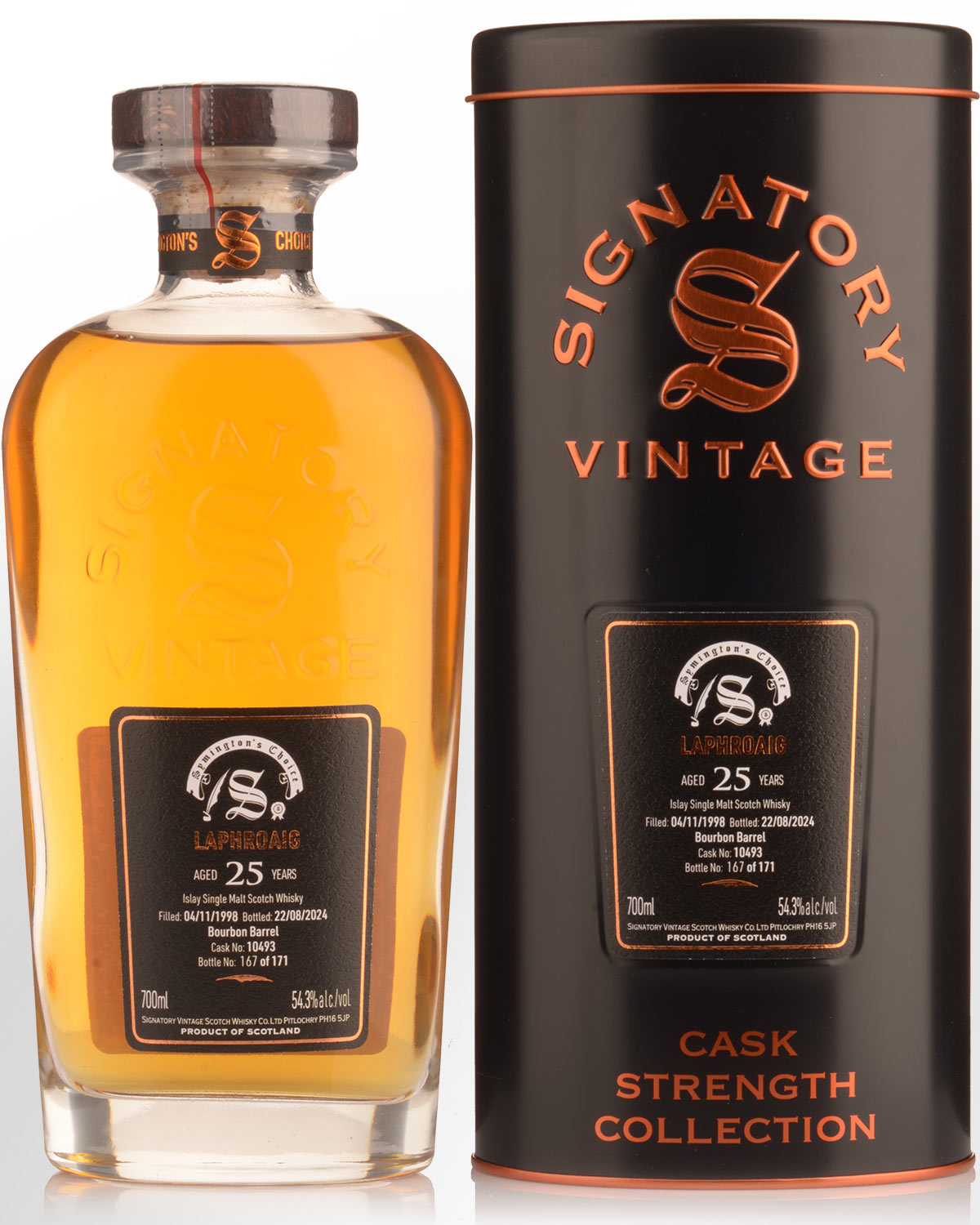 1998 Signatory Vintage Laphroaig 25 Year Old Symington's Choice Cask Strength Single Malt Scotch Whisky (700ml)