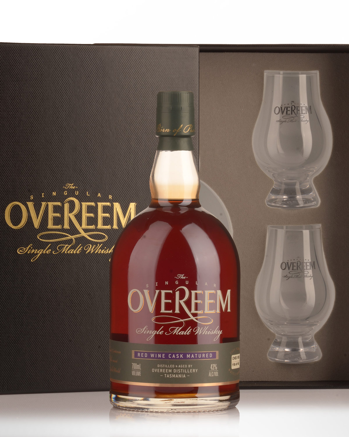 Overeem Distillery Red Wine Cask Matured Single Malt Whisky (700ml) - 2 Glass Gift Pack