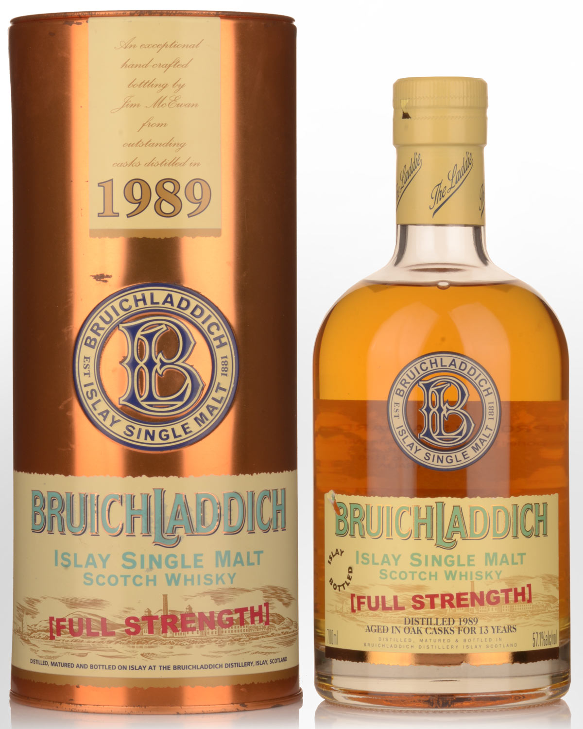 1989 Bruichladdich Full Strength 13 Year Old Single Malt Scotch Whisky (700ml)