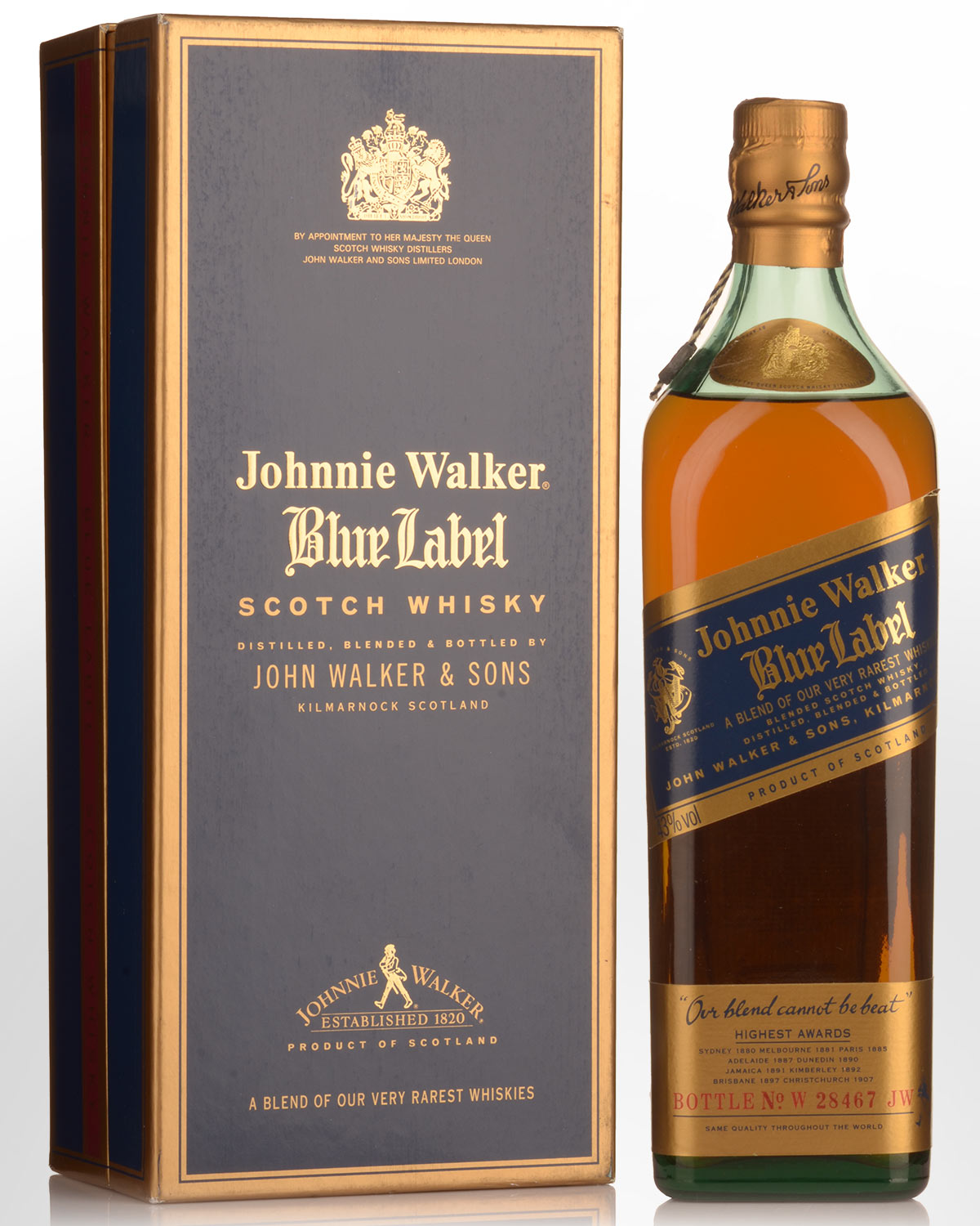 Johnnie Walker Blue Label Blended Scotch Whisky (750ml) - 1990s Bottling