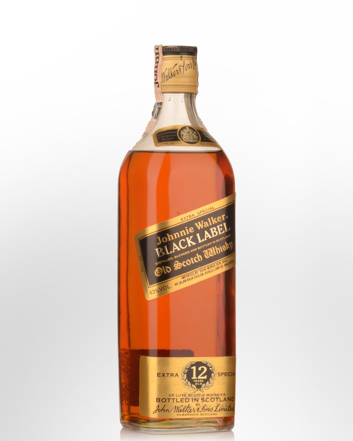 Johnnie Walker Black Label 12 Year Old Blended Scotch Whisky (750ml) - 1980s Bottling