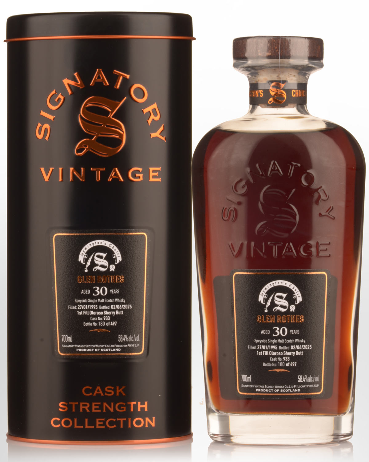 1995 Signatory Vintage Glenrothes 30 Year Old Symington's Choice Cask Strength Single Malt Scotch Whisky (700ml)