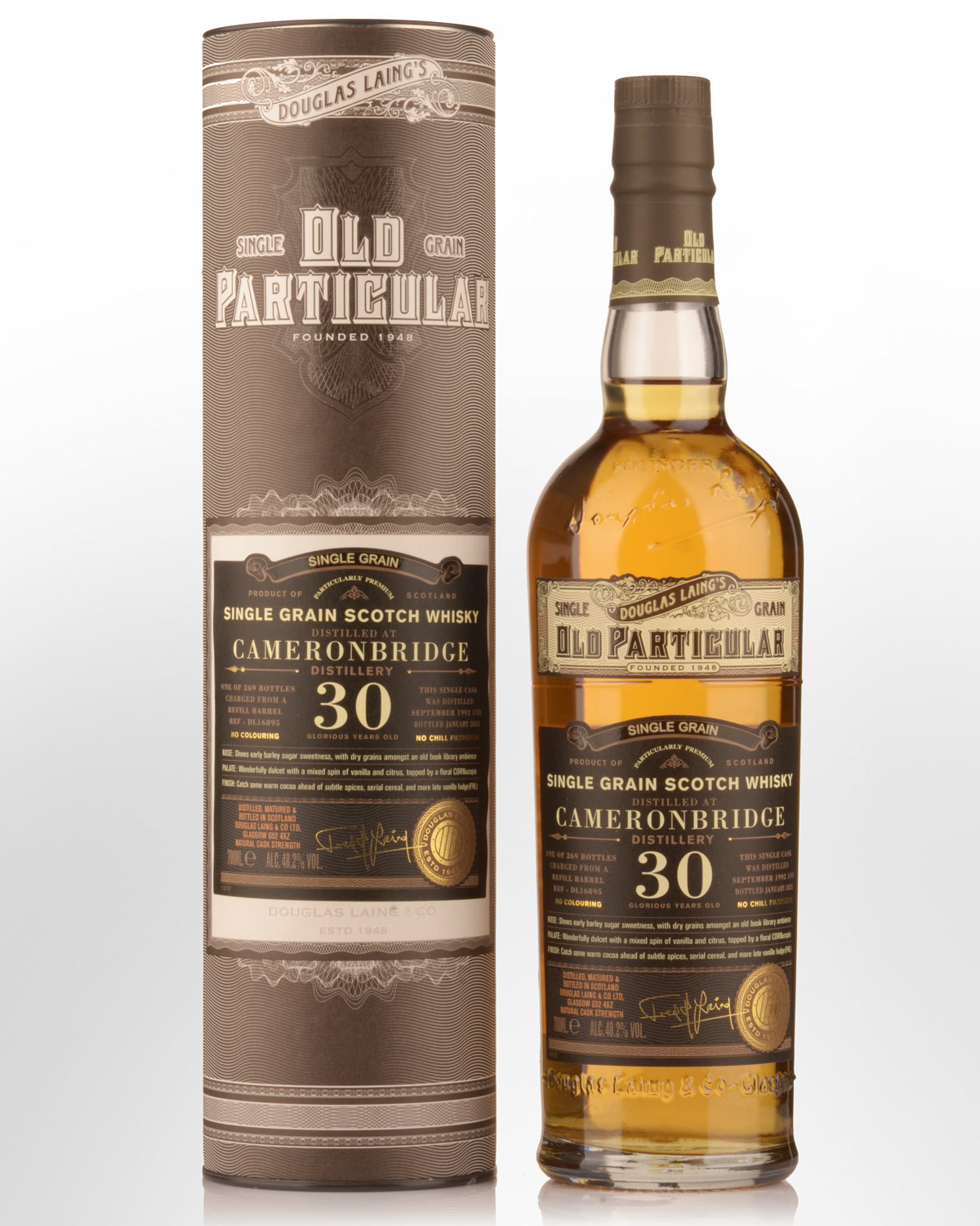1992 Douglas Laing & Co. Old Particular Single Cask Cameronbridge 30 Year Old Cask Strength Single Grain Scotch Whisky (700ml)