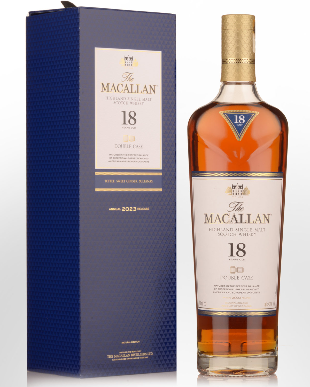 The Macallan Double Cask 18 Year Old Single Malt Scotch Whisky (700ml) - Annual 2023 Release