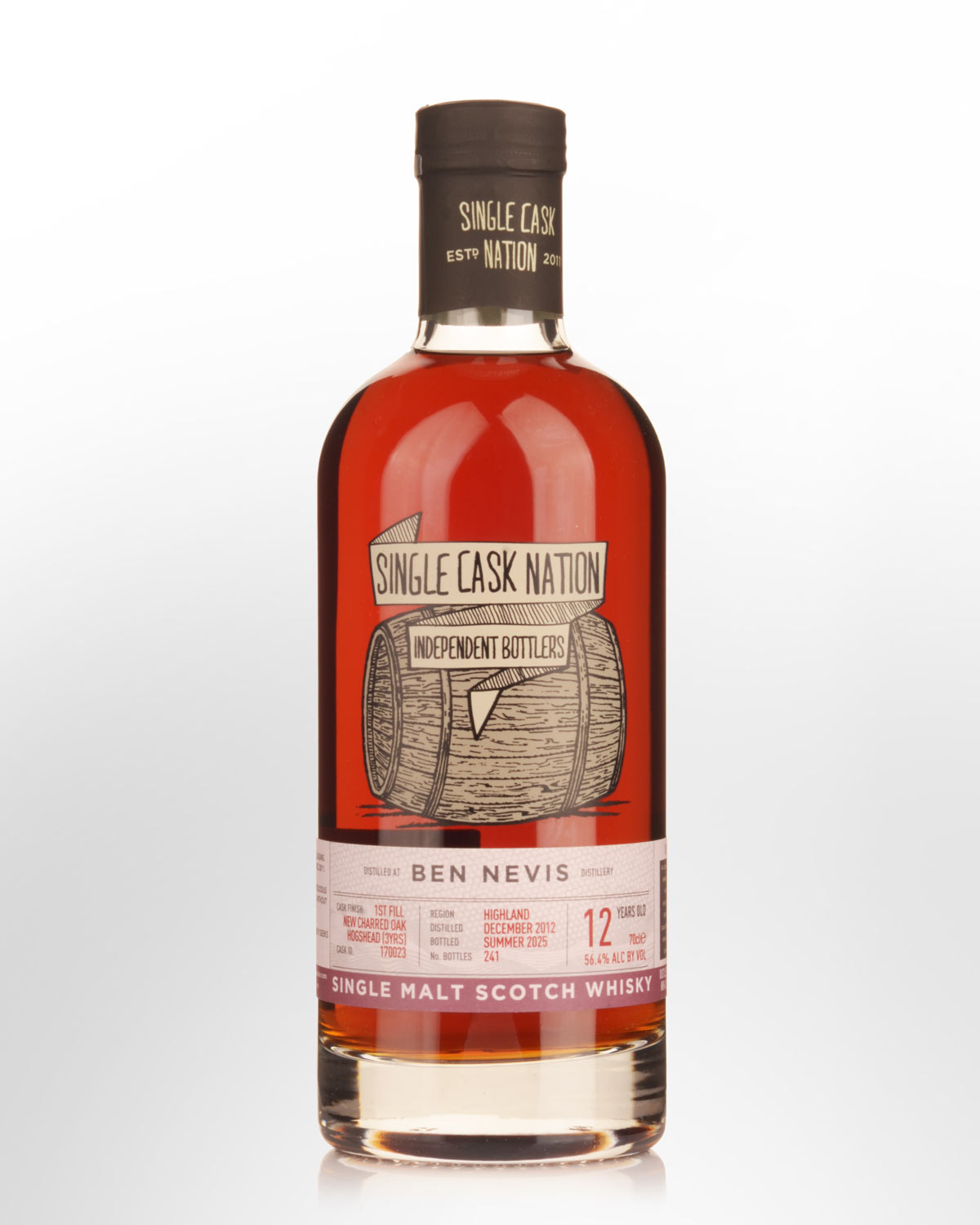 2012 Single Cask Nation Ben Nevis 12 Year Old Cask Strength Single Malt Scotch Whisky (700ml)