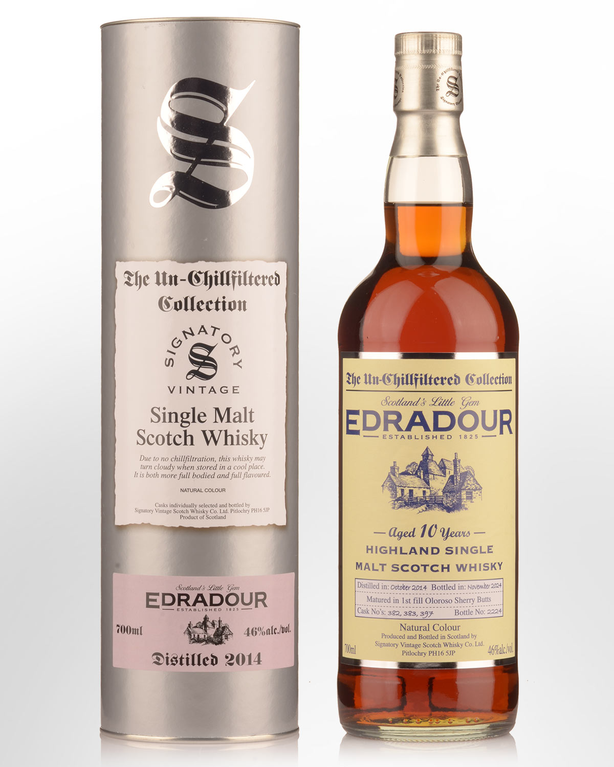 2014 Signatory Vintage The Un-Chillfiltered Collection Edradour 10 Year Old Single Malt Scotch Whisky (700ml)