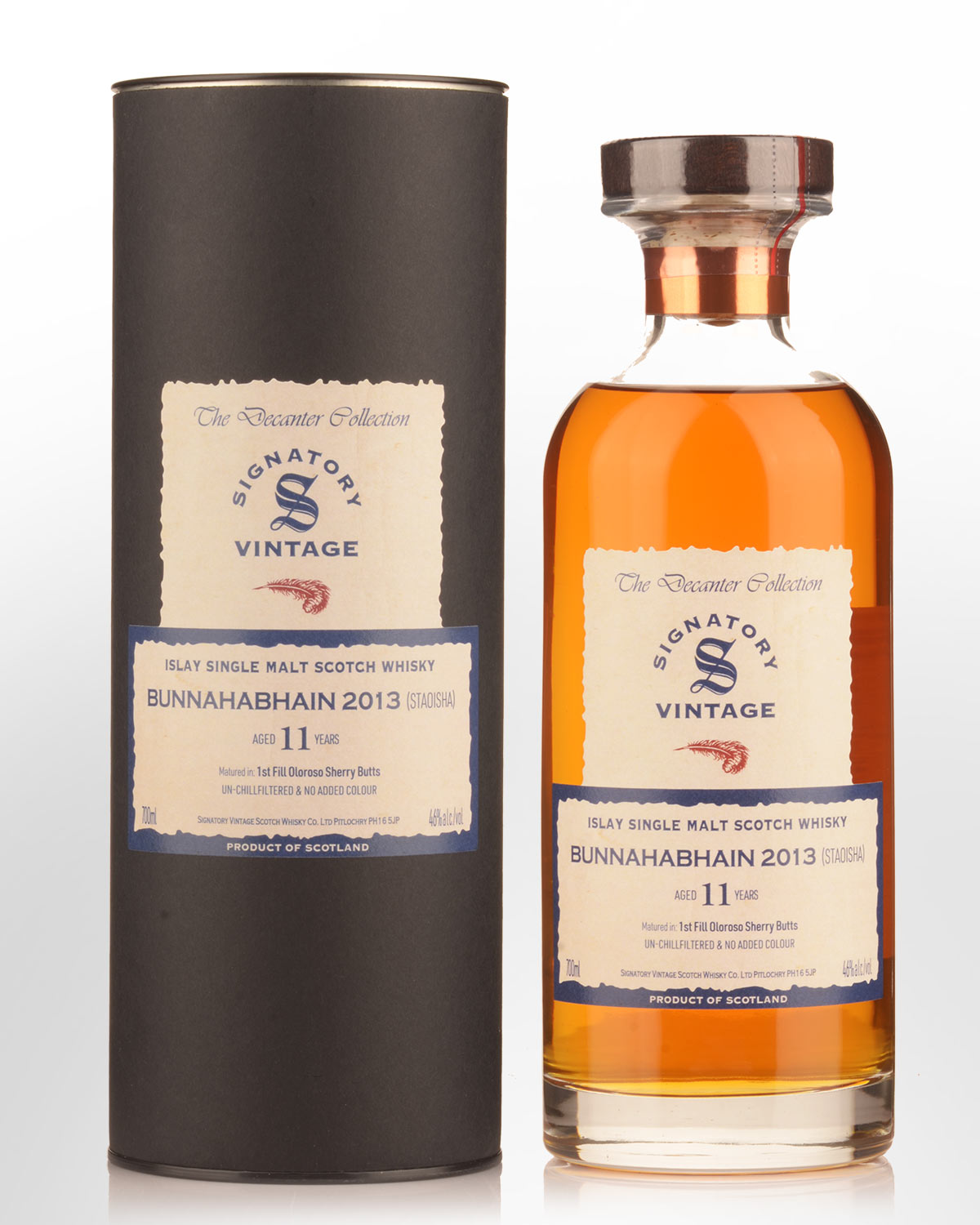 2013 Signatory Vintage Bunnahabhain (Staoisha) 11 Year Old Decanter Collection Single Malt Scotch Whisky (700ml)