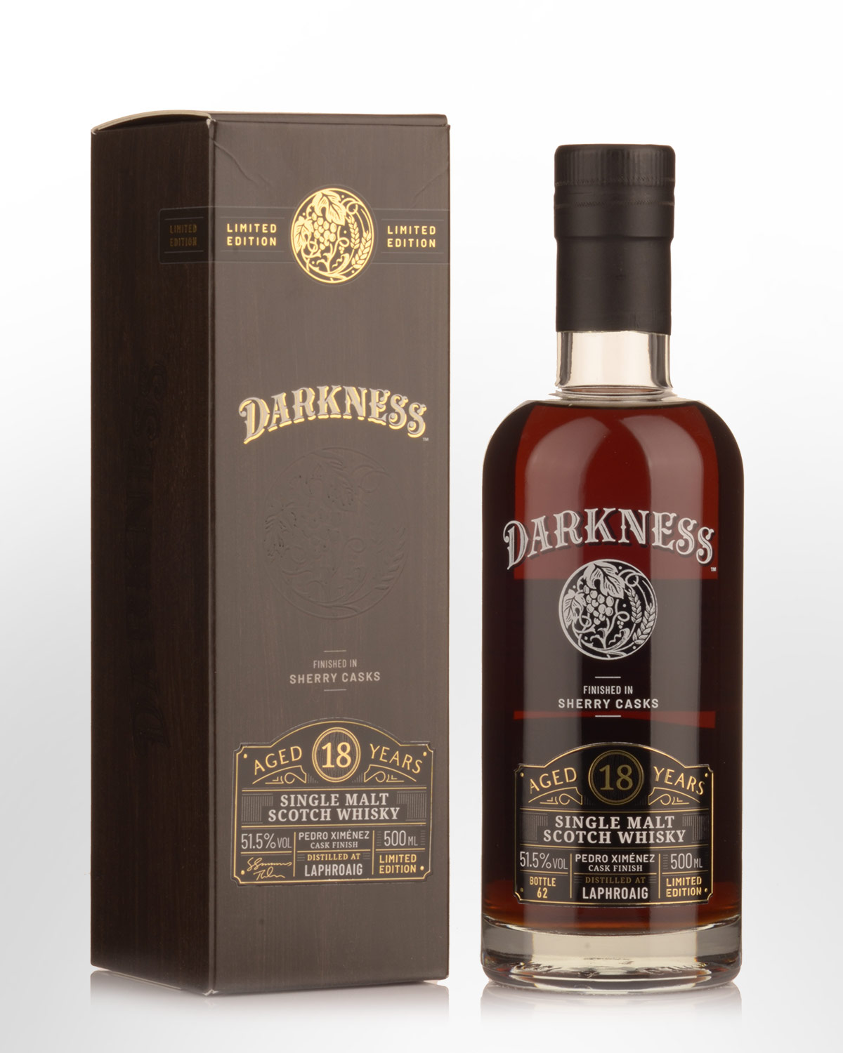 Darkness Laphroaig PX Cask Finish 18 Year Old Cask Strength Single Malt Scotch Whisky (500ml)