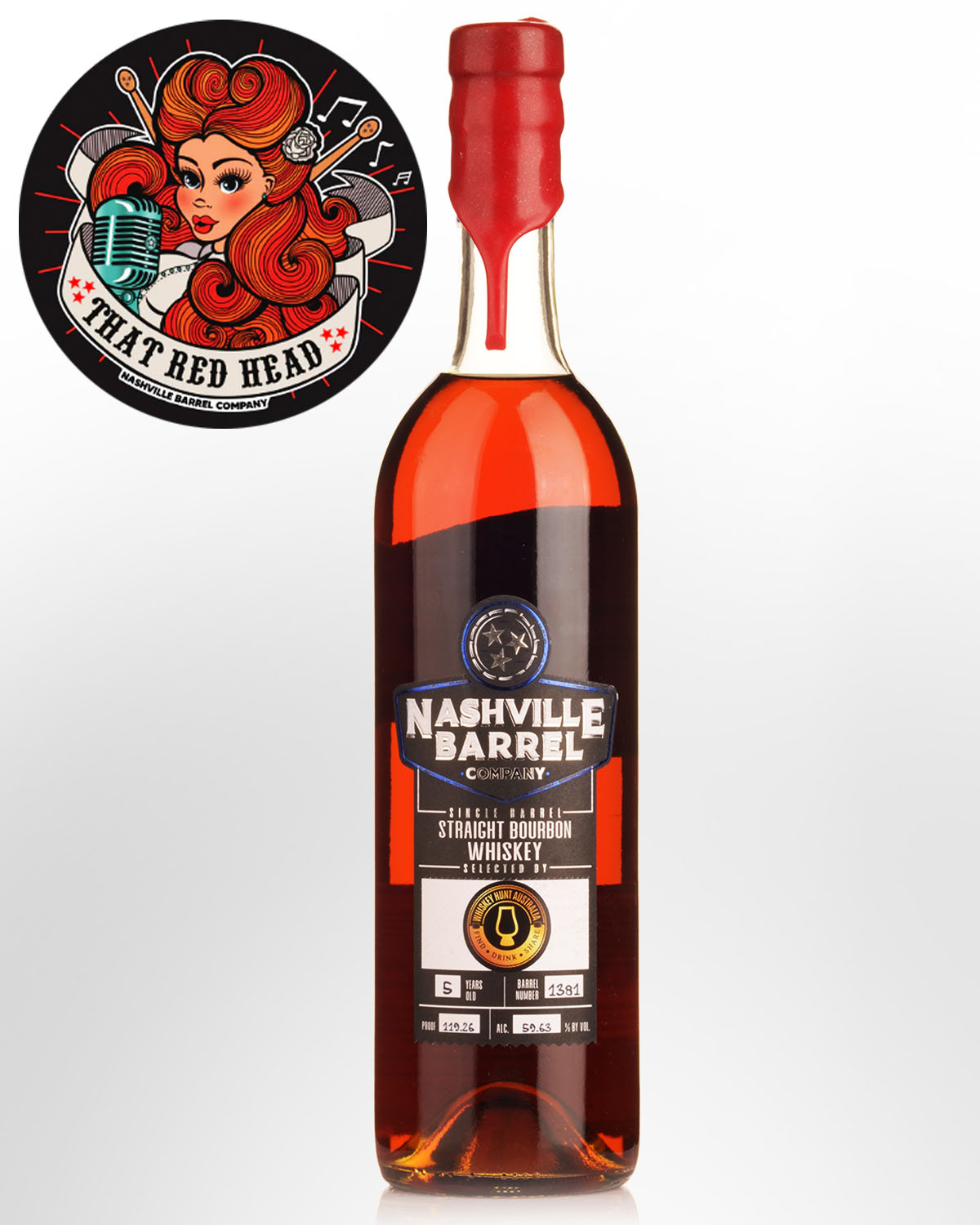 Nashville Barrel Company That Red Head 5 Year Old Cask Strength Single Barrel Indiana Straight Bourbon Whiskey (750ml) - Whiskey Hunt Australia Selection