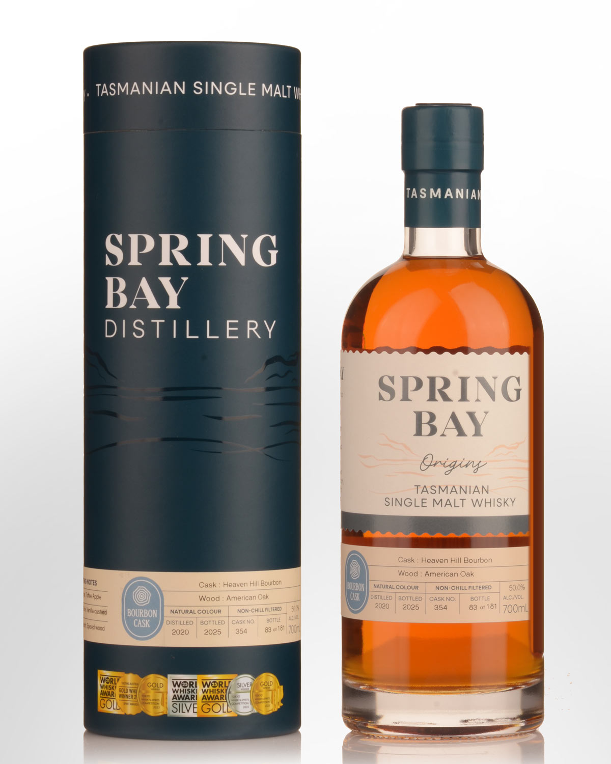 Spring Bay Bourbon Cask Single Malt Australian Whisky (700ml)