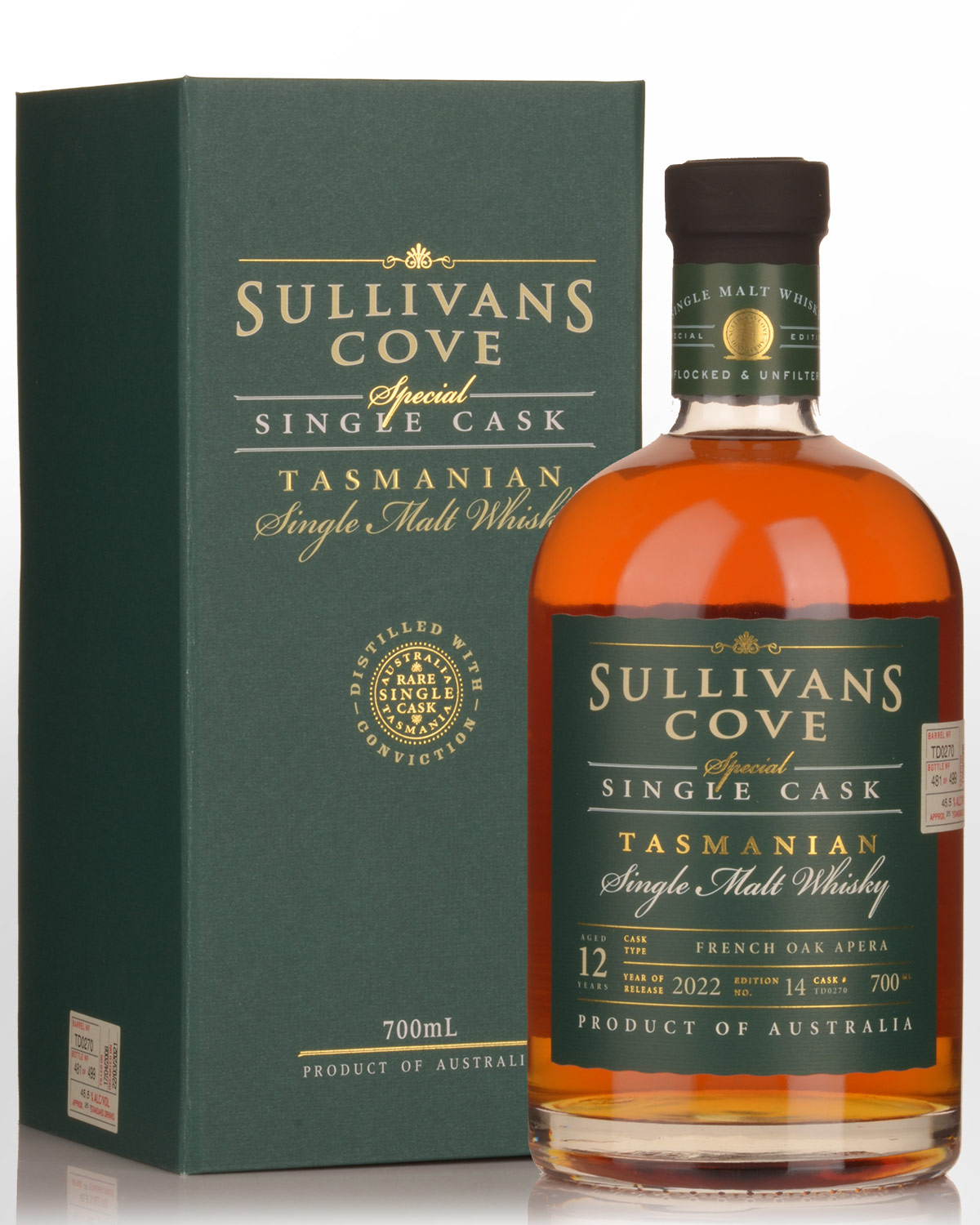 Sullivans Cove Special Single Cask TD0270 Single Malt Australian Whisky (700ml)