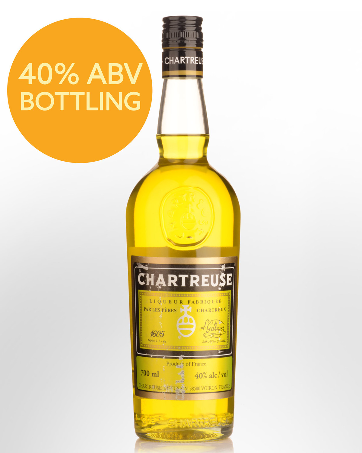 Chartreuse Yellow Liqueur (700ml) - 40% ABV bottling