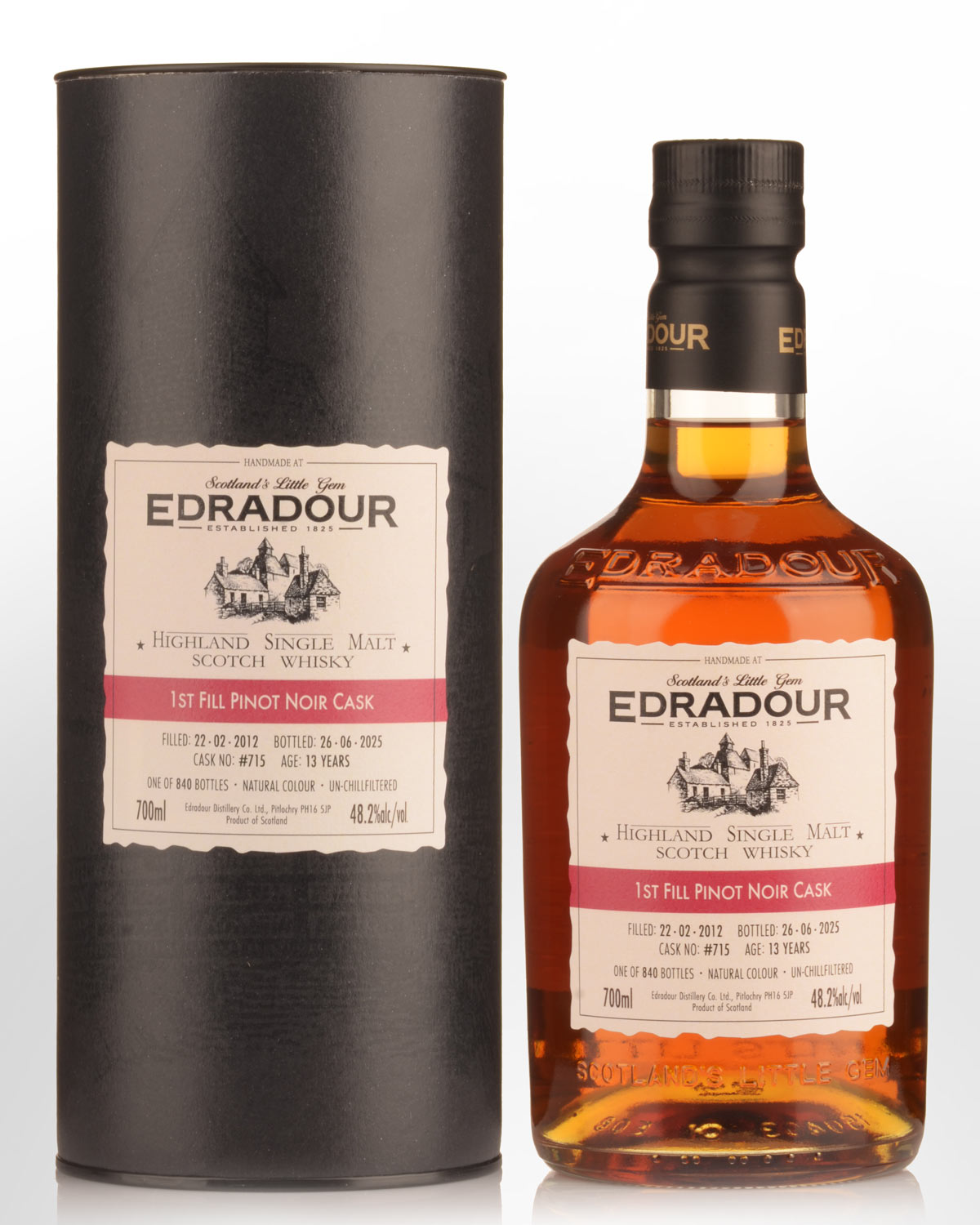 2012 Edradour Pinot Noir Cask Finish 12 Year Old Single Malt Scotch Whisky (700ml)