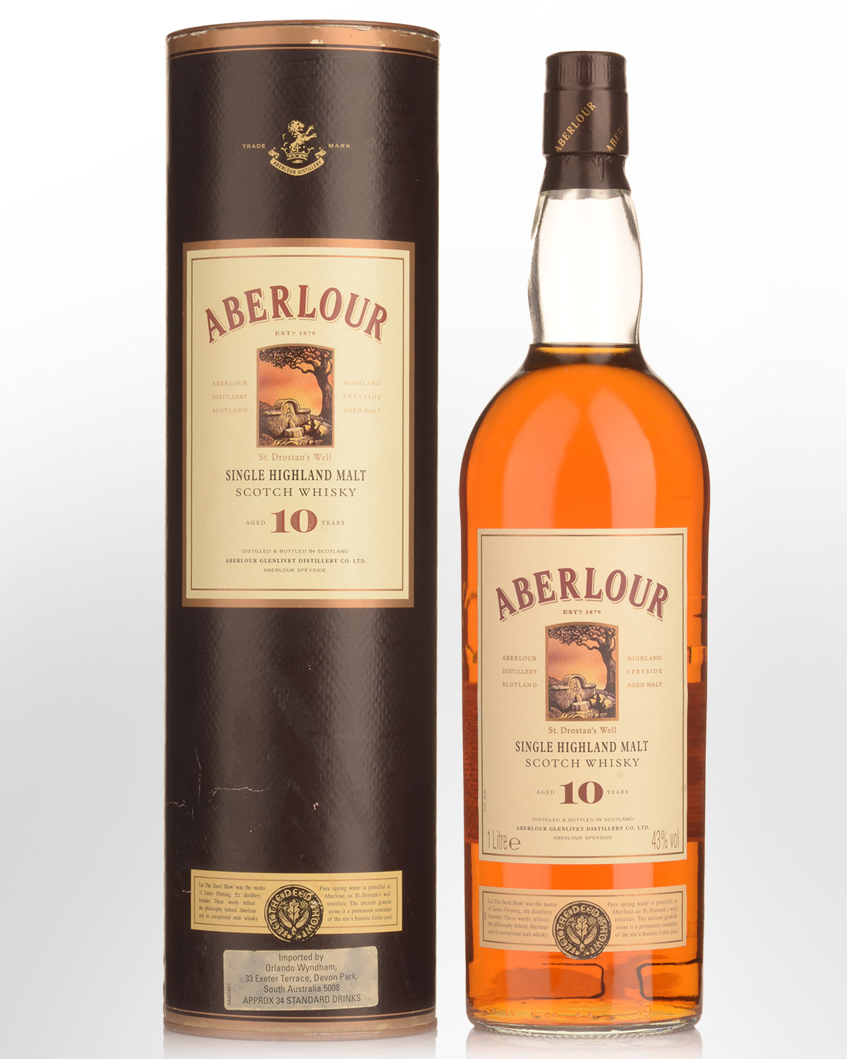 Aberlour 10 Year Old Single Malt Scotch Whisky (1000ml) - Early 2000s Bottling