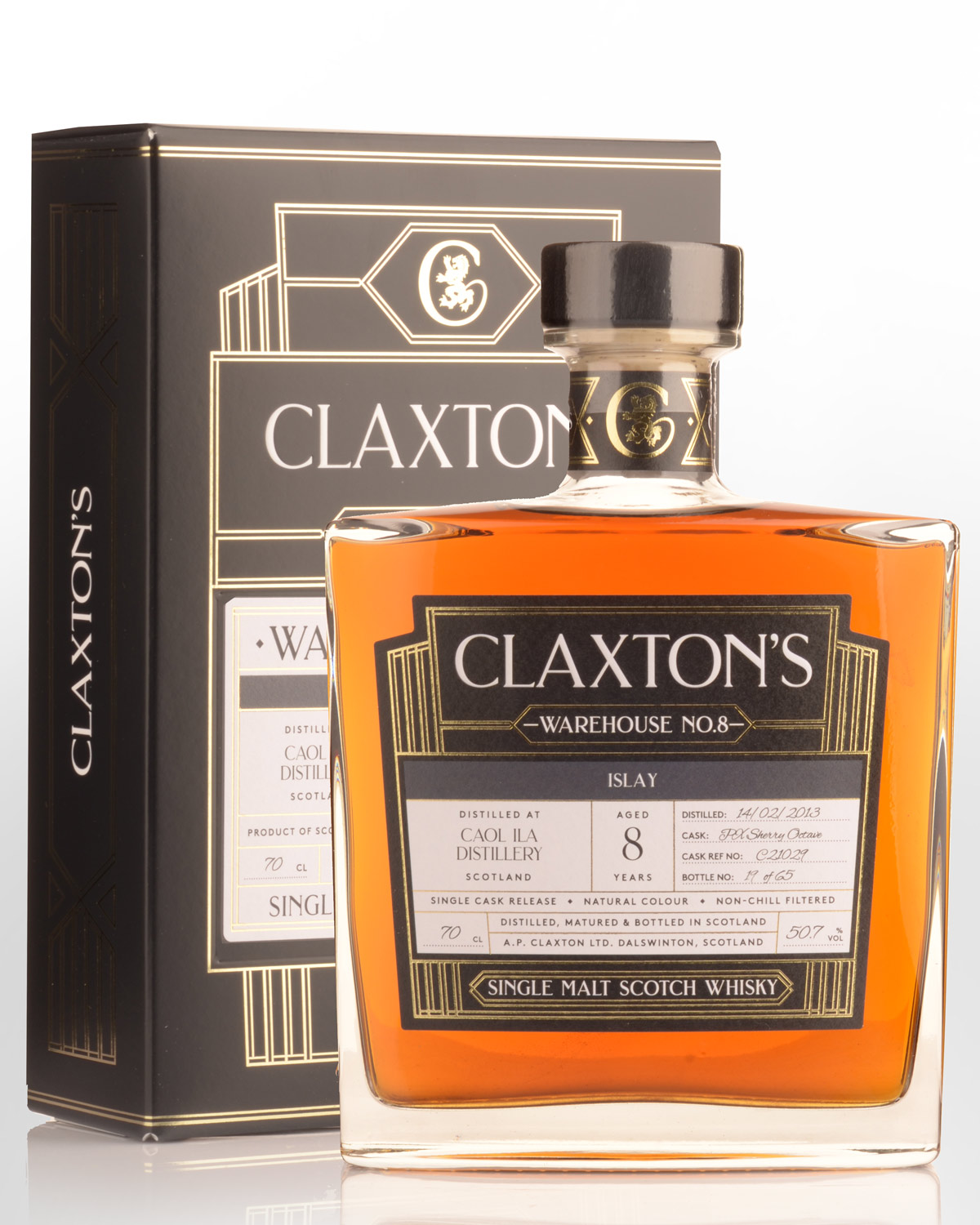 2013 Claxton's Warehouse No.8 Caol Ila 8 Year Old Cask Strength Single Malt Scotch Whisky (700ml)
