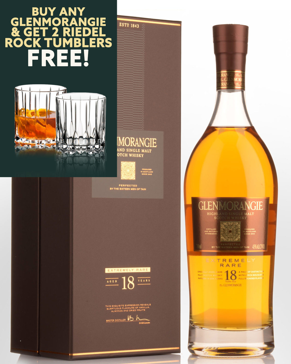 Glenmorangie Extremely Rare 18年 700ml Glenmorangie 18Yr Extramely Rare Highland Single Malt Scotch