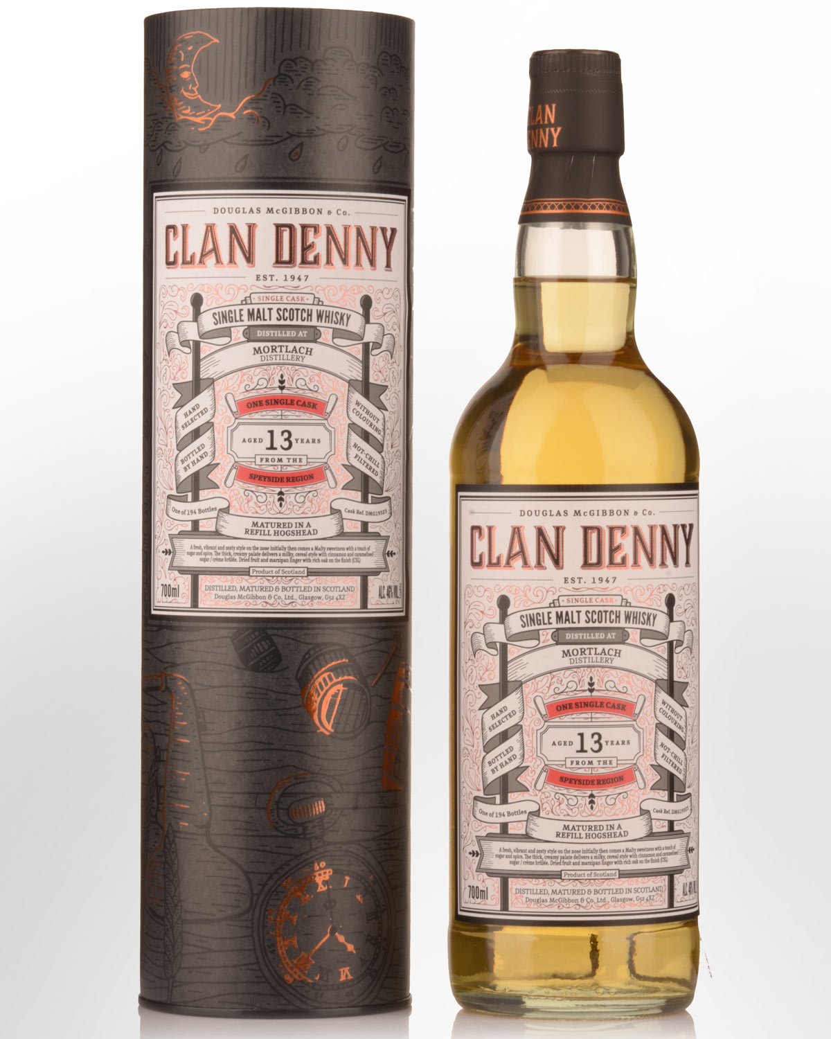 Clan Denny Mortlach 13 Year Old Single Malt Scotch Whisky (700ml)