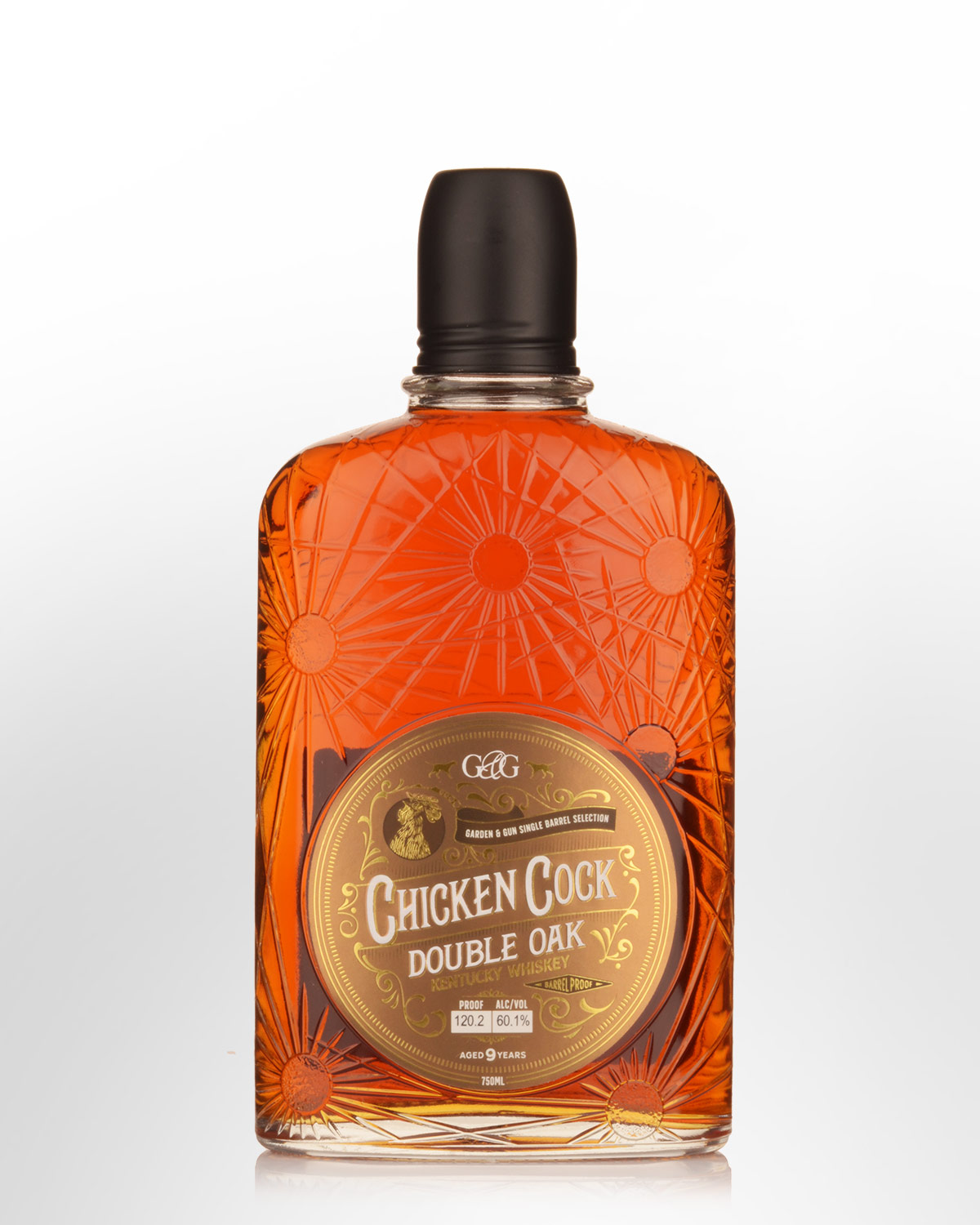 Chicken Cock Garden & Gun Single Barrel Selection 9 Year Old Barrel Proof Straight Kentucky Whiskey (750ml)