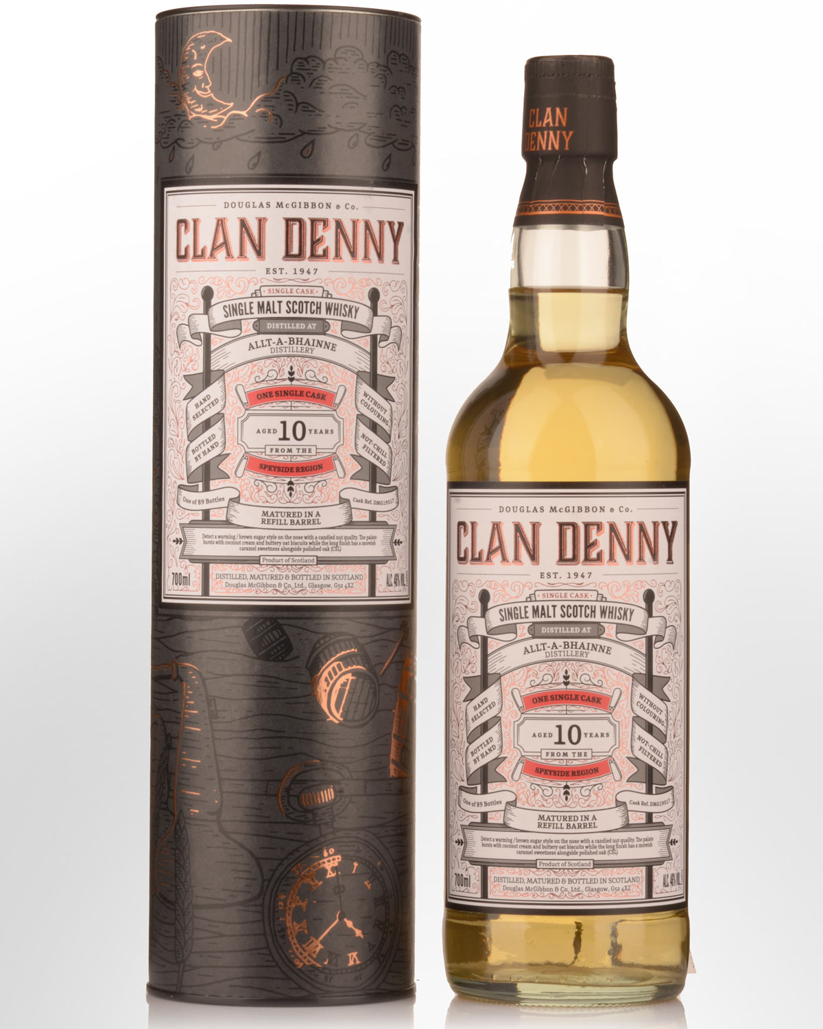 Clan Denny Allt-A-Bhainne 10 Year Old Single Malt Scotch Whisky (700ml)