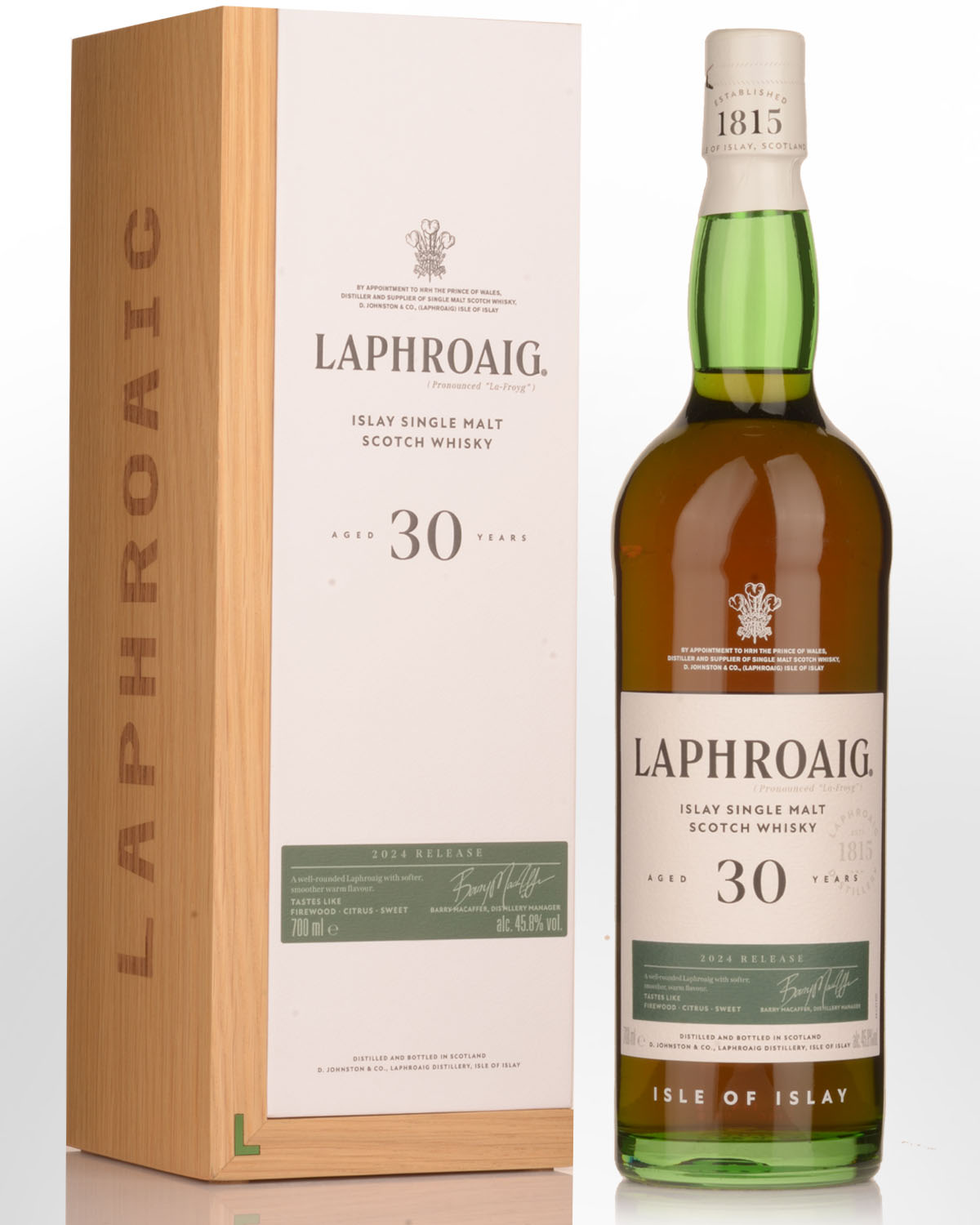 Laphroaig 30 Year Old Single Malt Scotch Whisky (700ml) - 2024 Release