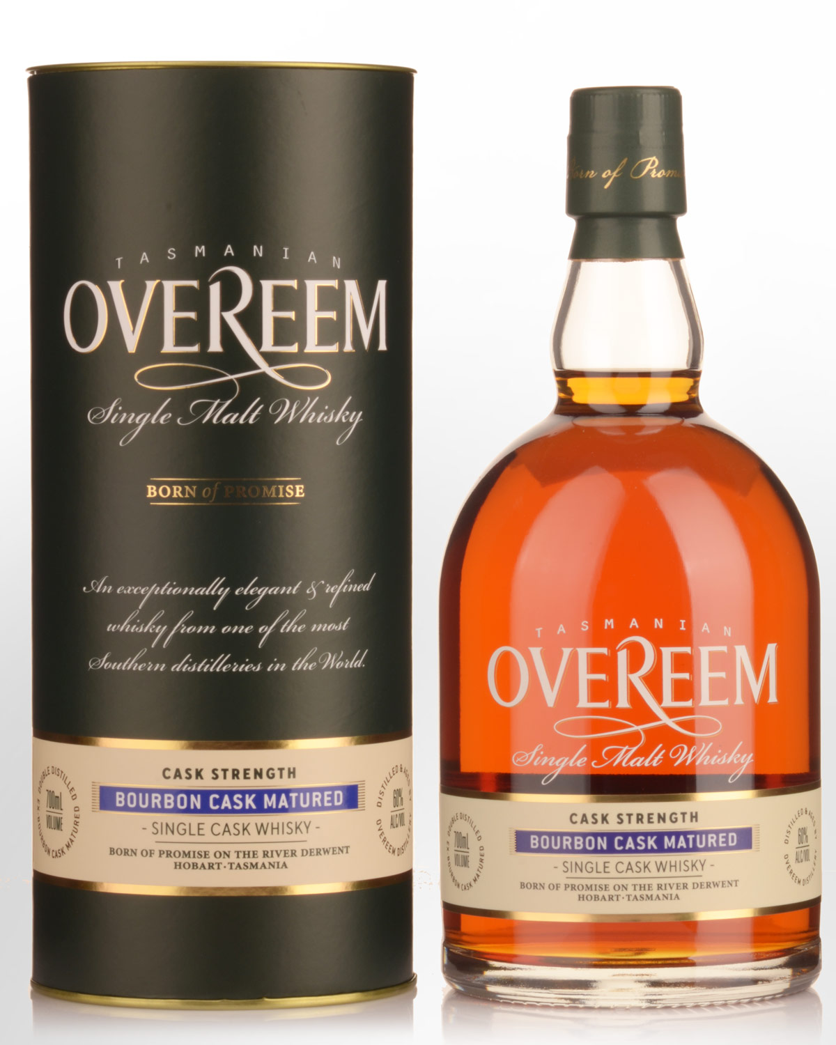 Overeem Distillery Bourbon Cask Matured Cask Strength Single Malt Australian Whisky (700ml) - 60%