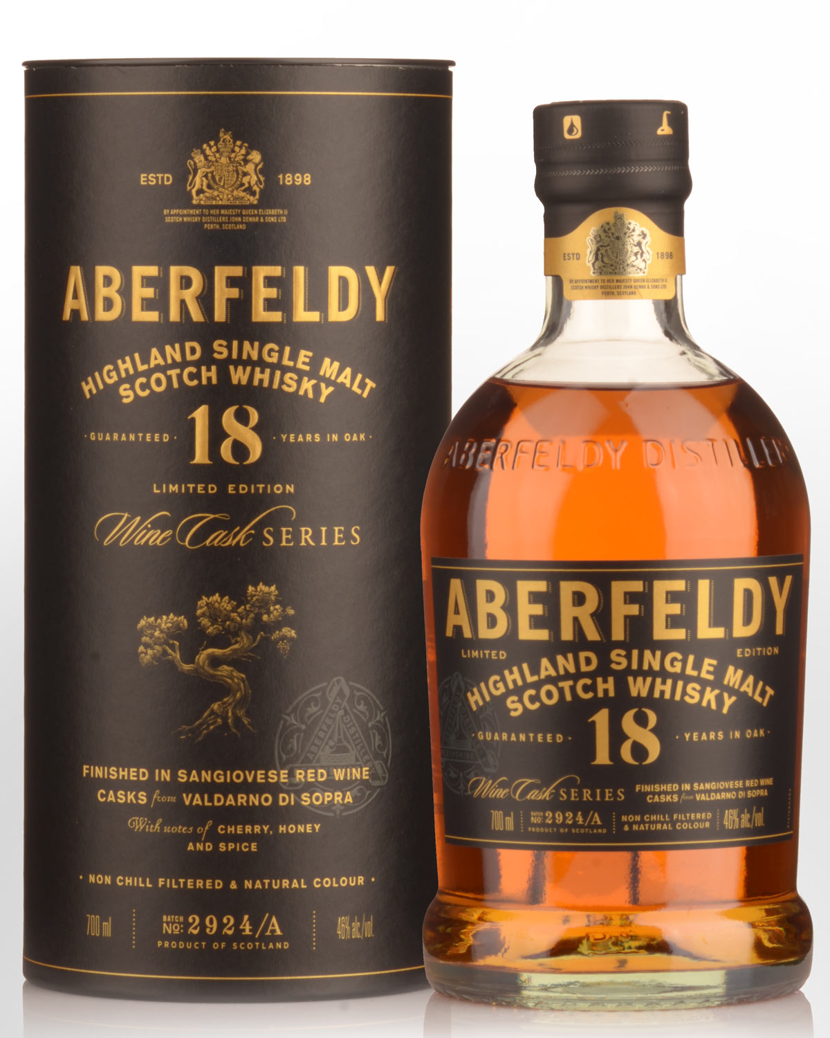 Aberfeldy 18 Year Old Sangiovese Italian Wine Cask Single Malt Scotch Whisky (700ml)
