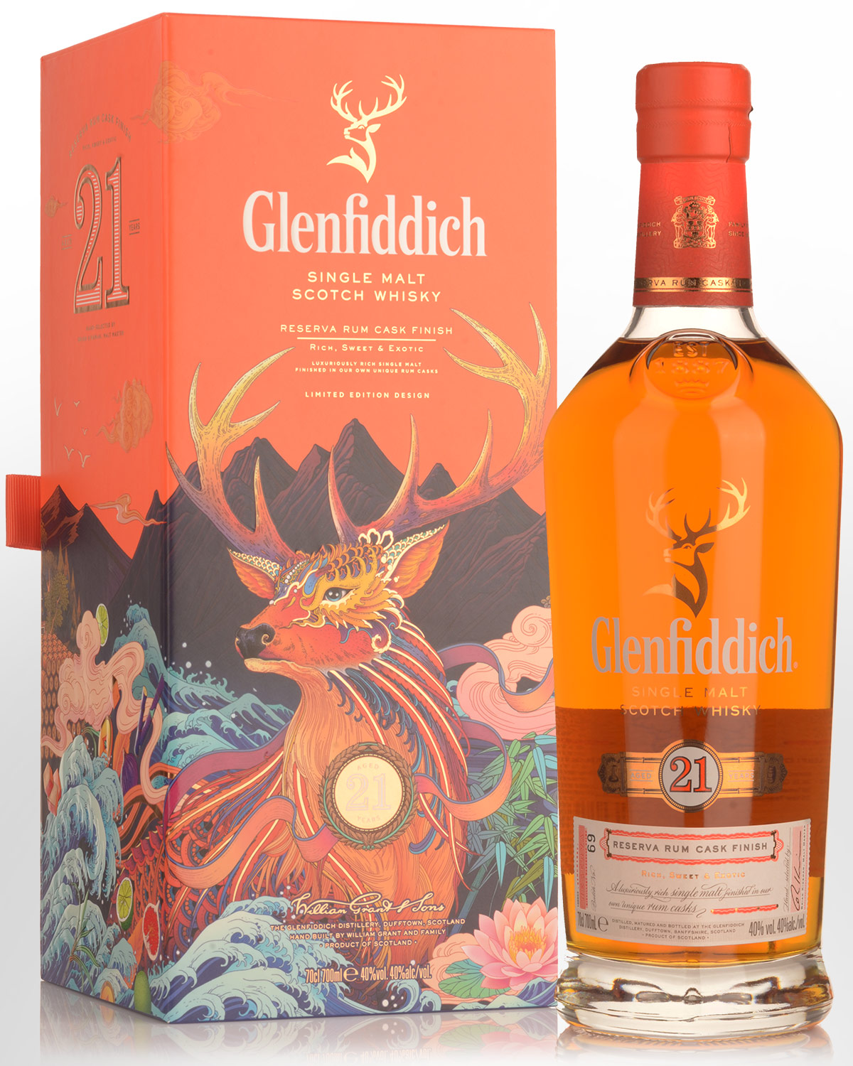Glenfiddich Reserva Rum Cask Finish 21 Year Old Lunar New Year Edition Single Malt Scotch Whisky (700ml)