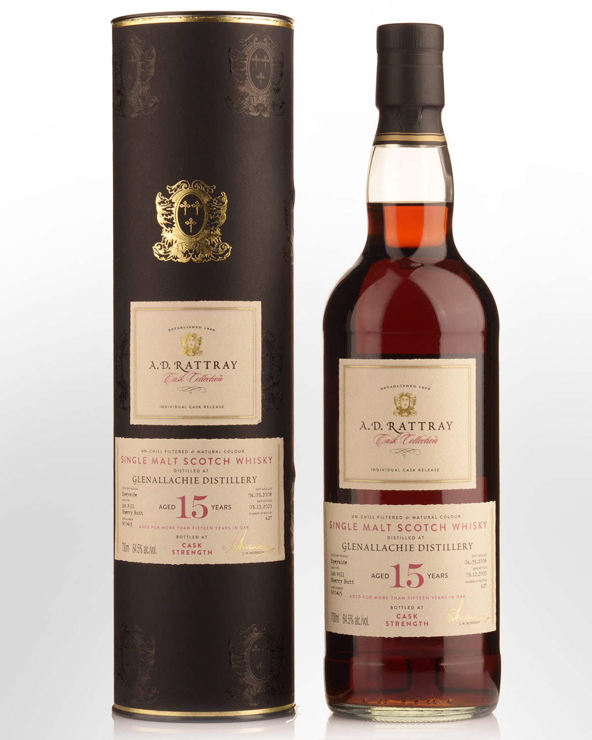 2008 A.D. Rattray Cask Collection Glenallachie 15 Year Old Cask Strength Single Malt Scotch Whisky (700ml)