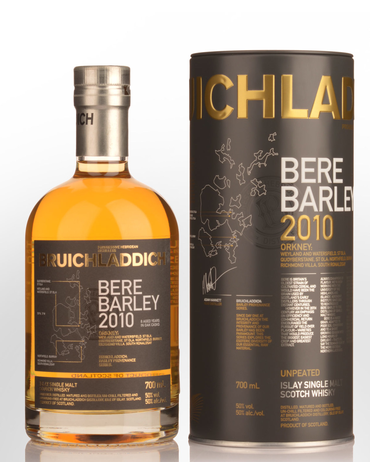 2010 Bruichladdich Bere Barley Unpeated Single Malt Scotch Whisky