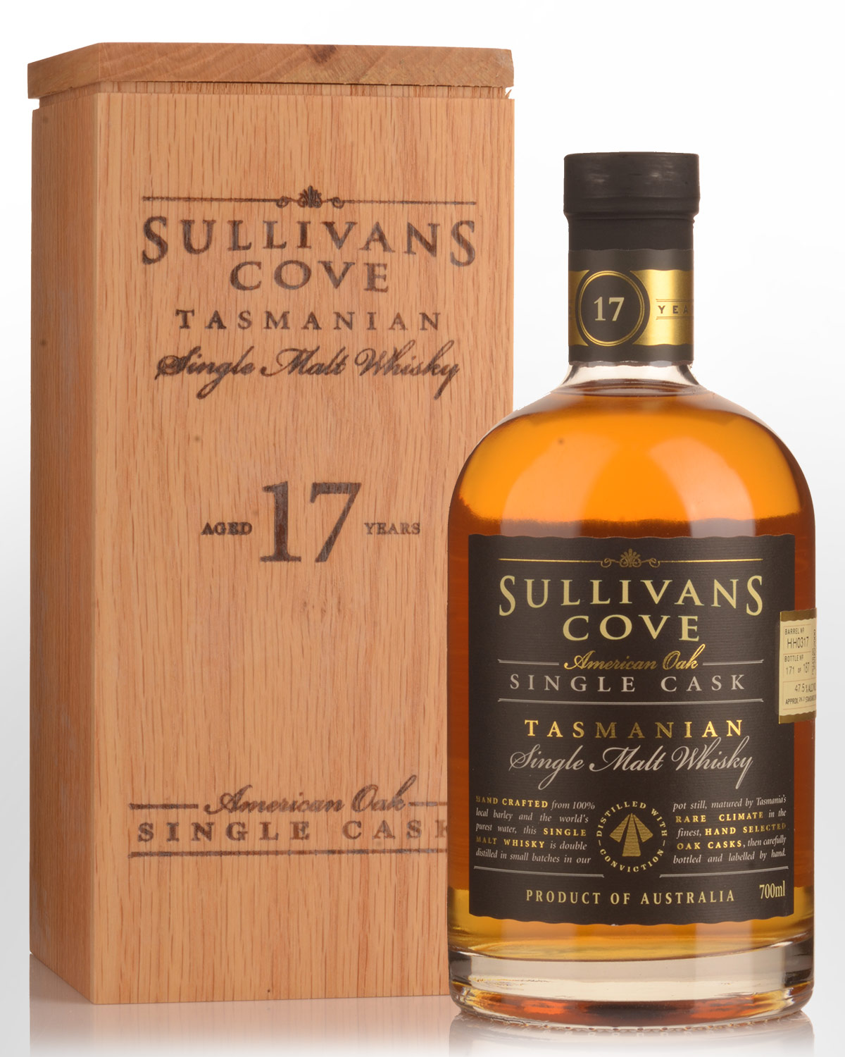 Sullivans Cove Single Cask HH0317 American Oak 17 Year Old Single Malt Australian Whisky (700ml)