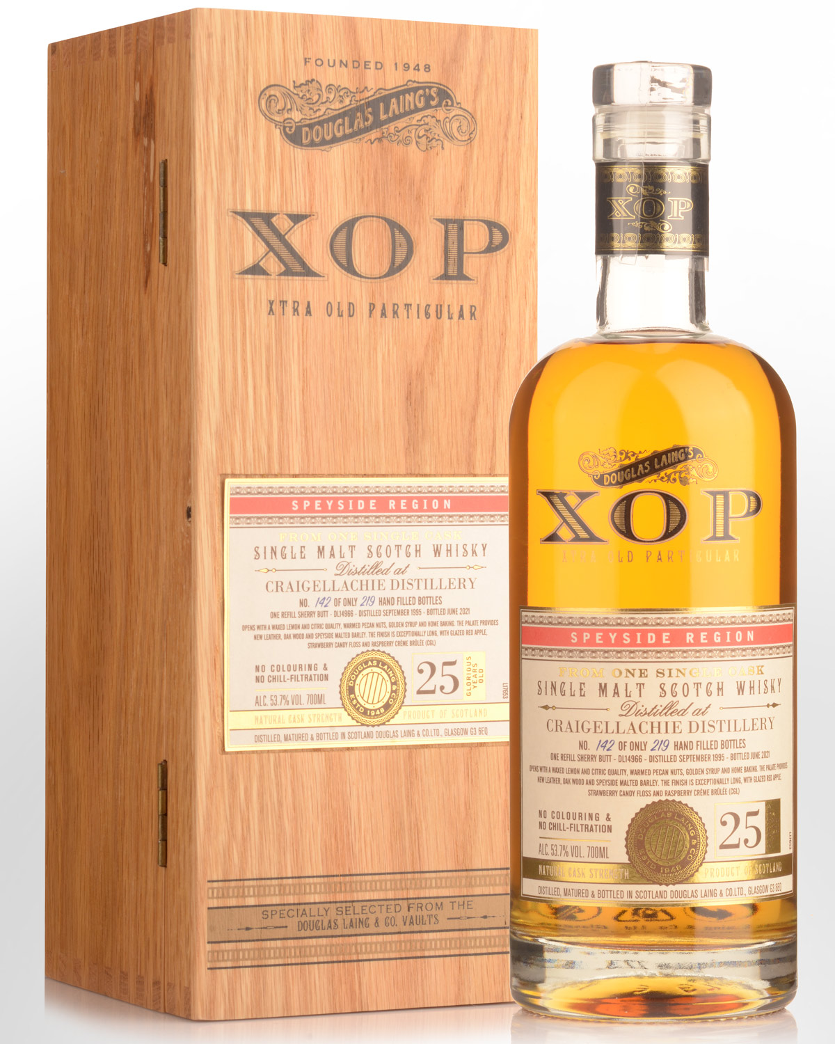 1995 Douglas Laing & Co. XOP Xtra Old Particular Craigellachie 25 Year Old Single Cask Limited Release Cask Strength Single Malt Scotch Whisky (700ml)