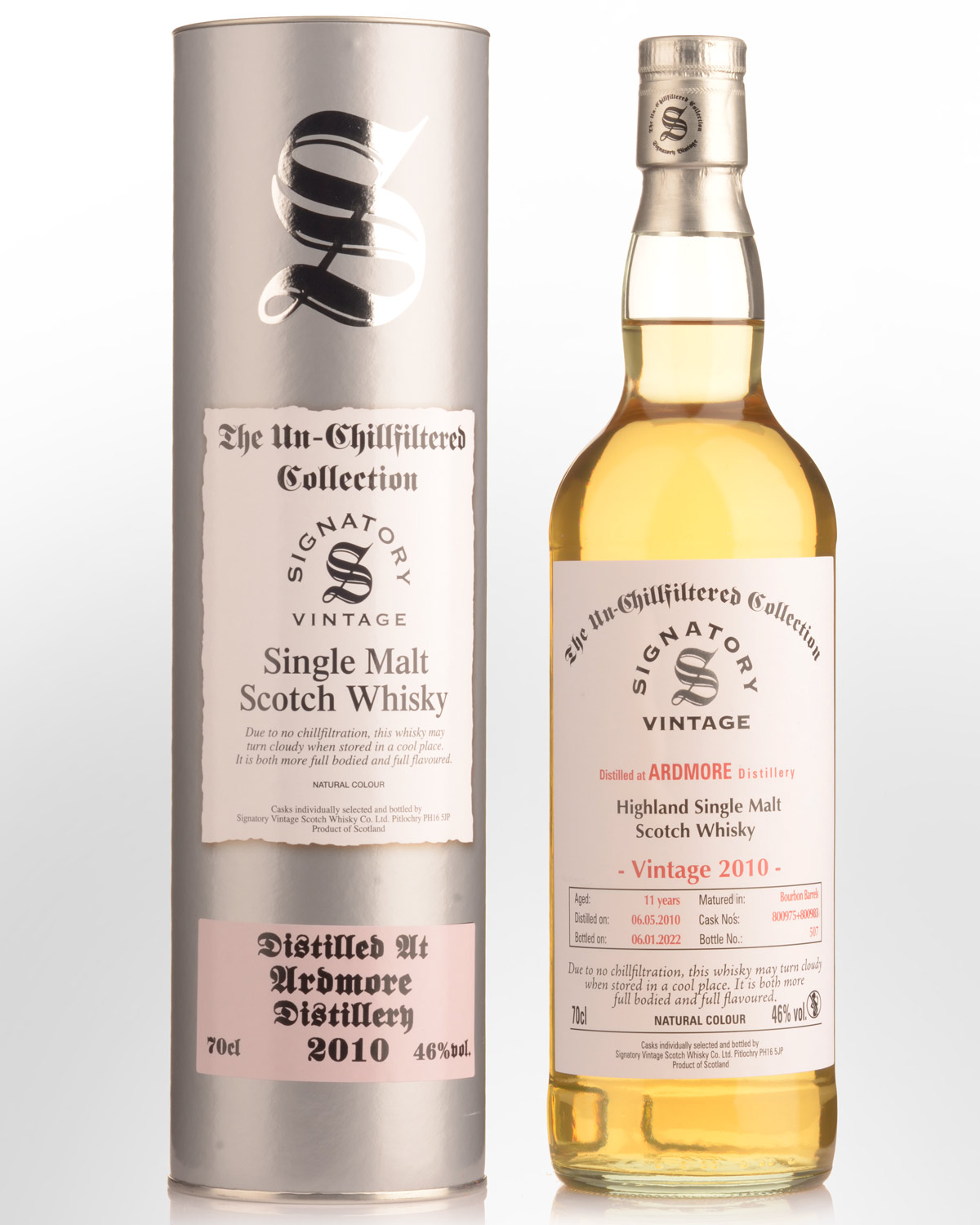 2010 Signatory Vintage The Un-Chillfiltered Collection Ardmore 11 Year Old Single Malt Scotch Whisky (700ml)