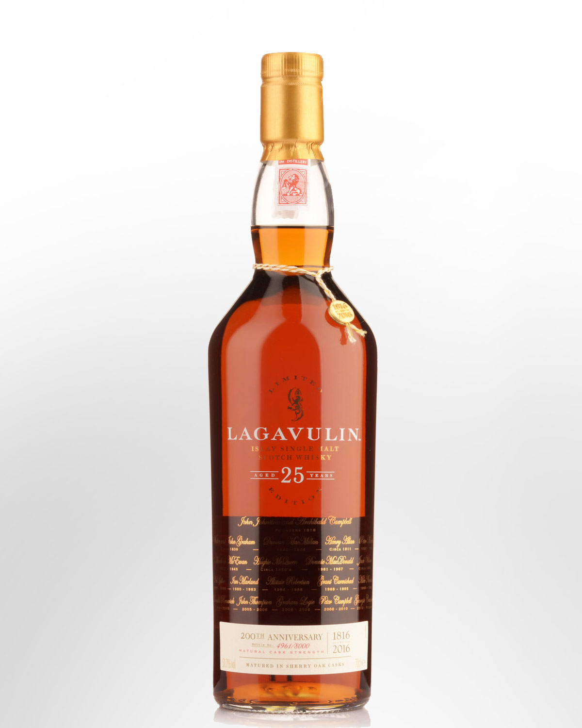 Lagavulin 200th Anniversary Limited Edition 25 Year Old Cask Strength Single Malt Scotch Whisky (700ml)
