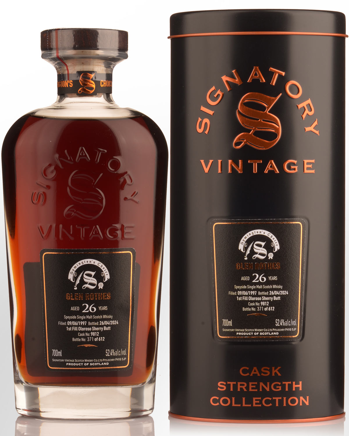 1997 Signatory Vintage Glenrothes 26 Year Old Symington's Choice Cask Strength Single Malt Scotch Whisky (700ml)