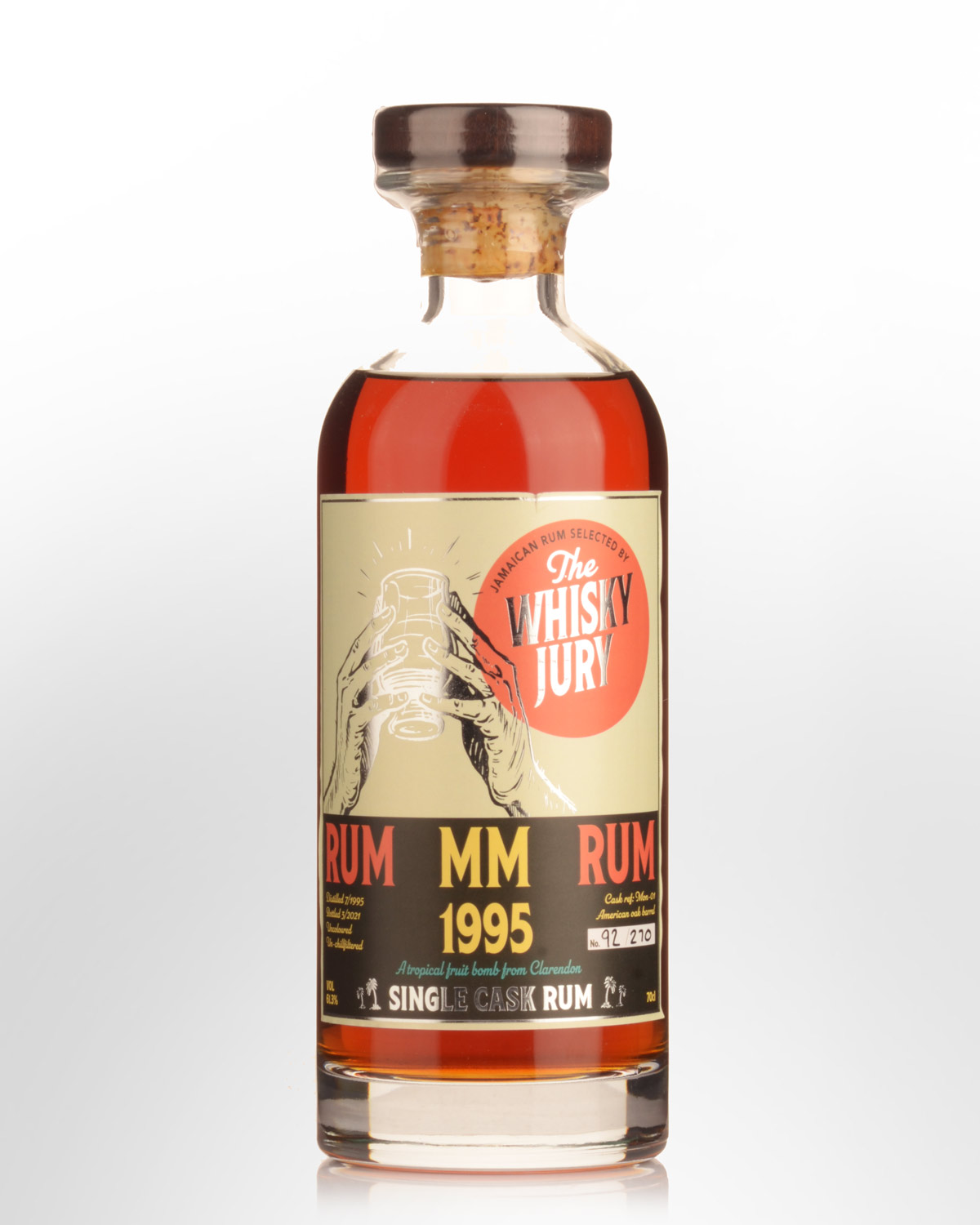 1995 The Whisky Jury Clarendon MM Single Cask 25 Year Old Cask Strength Jamaica Rum (700ml)
