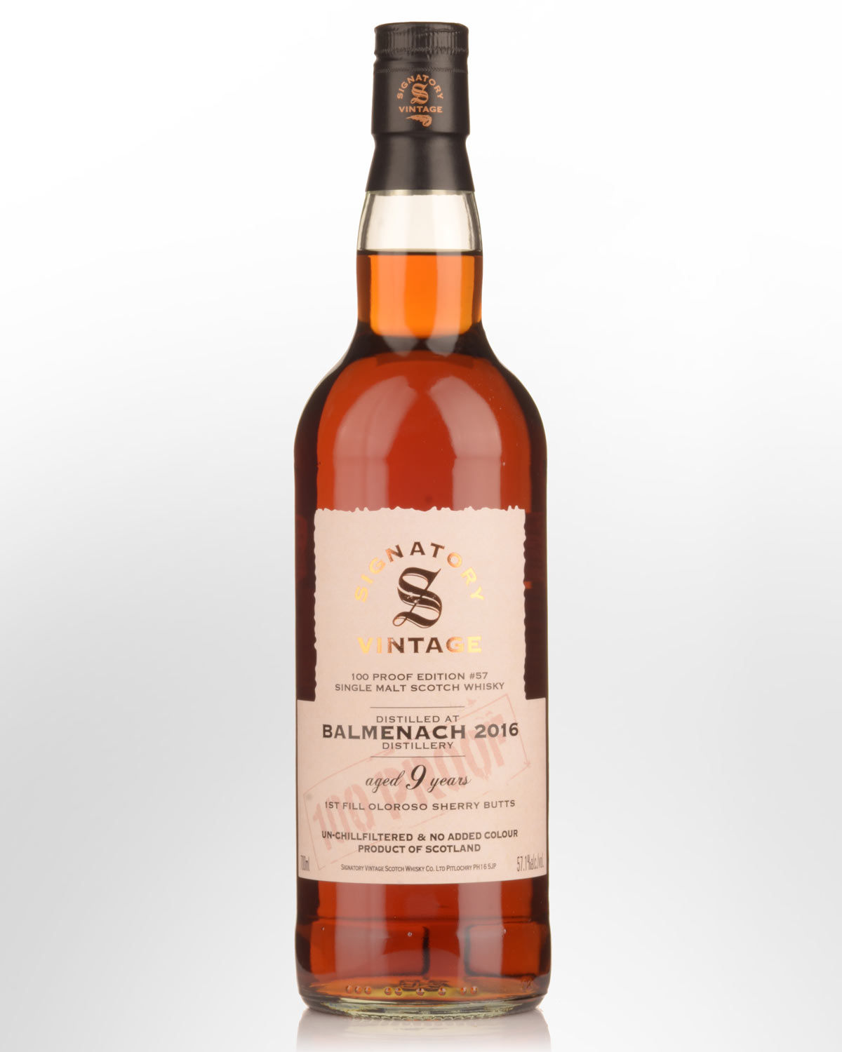 2016 Signatory Vintage Balmenach 9 Year Old 100 Proof Edition #57 Single Malt Scotch Whisky (700ml)