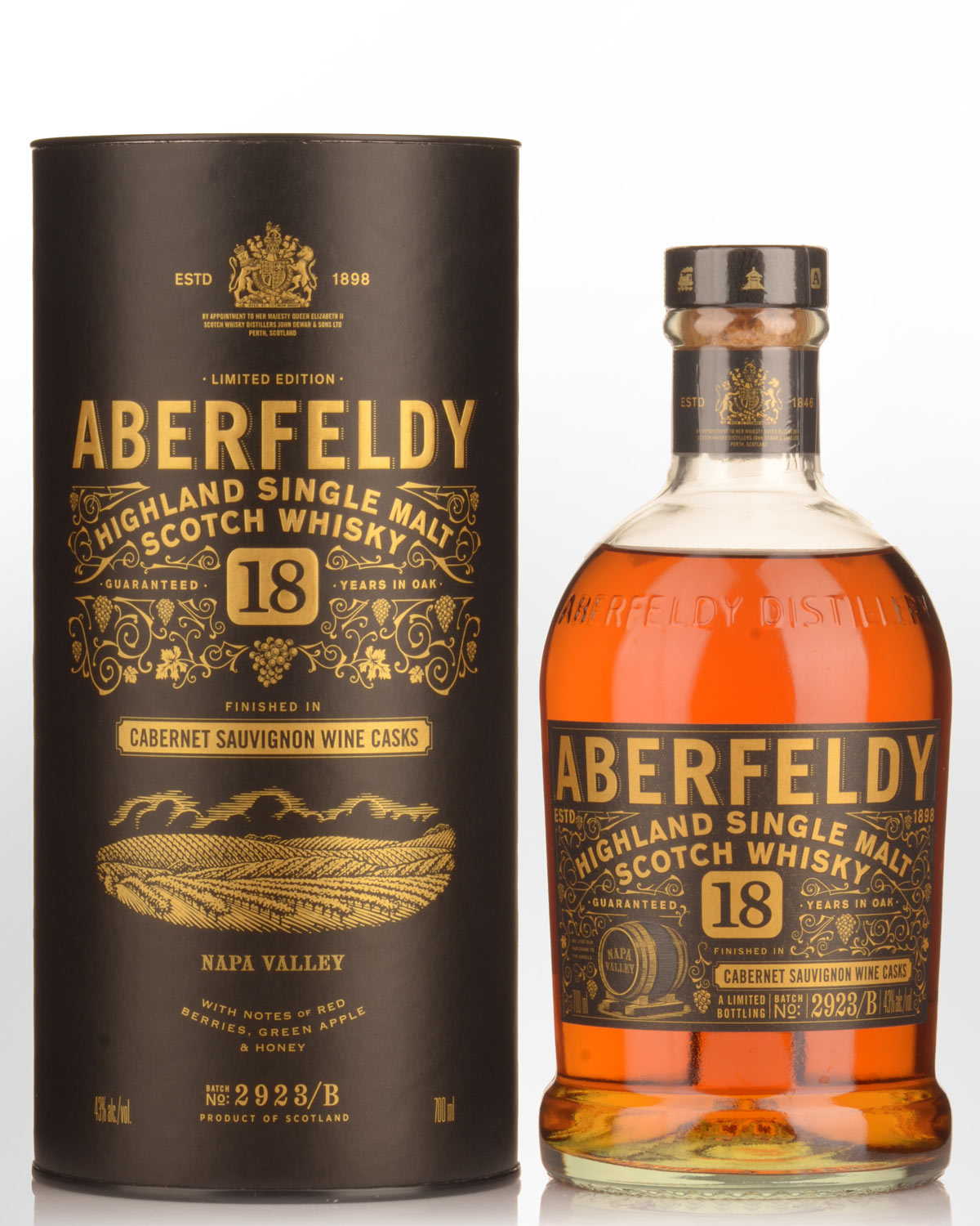 Aberfeldy 18 Year Old Napa Valley Cabernet Sauvignon Cask Finish Single Malt Scotch Whisky (700ml)