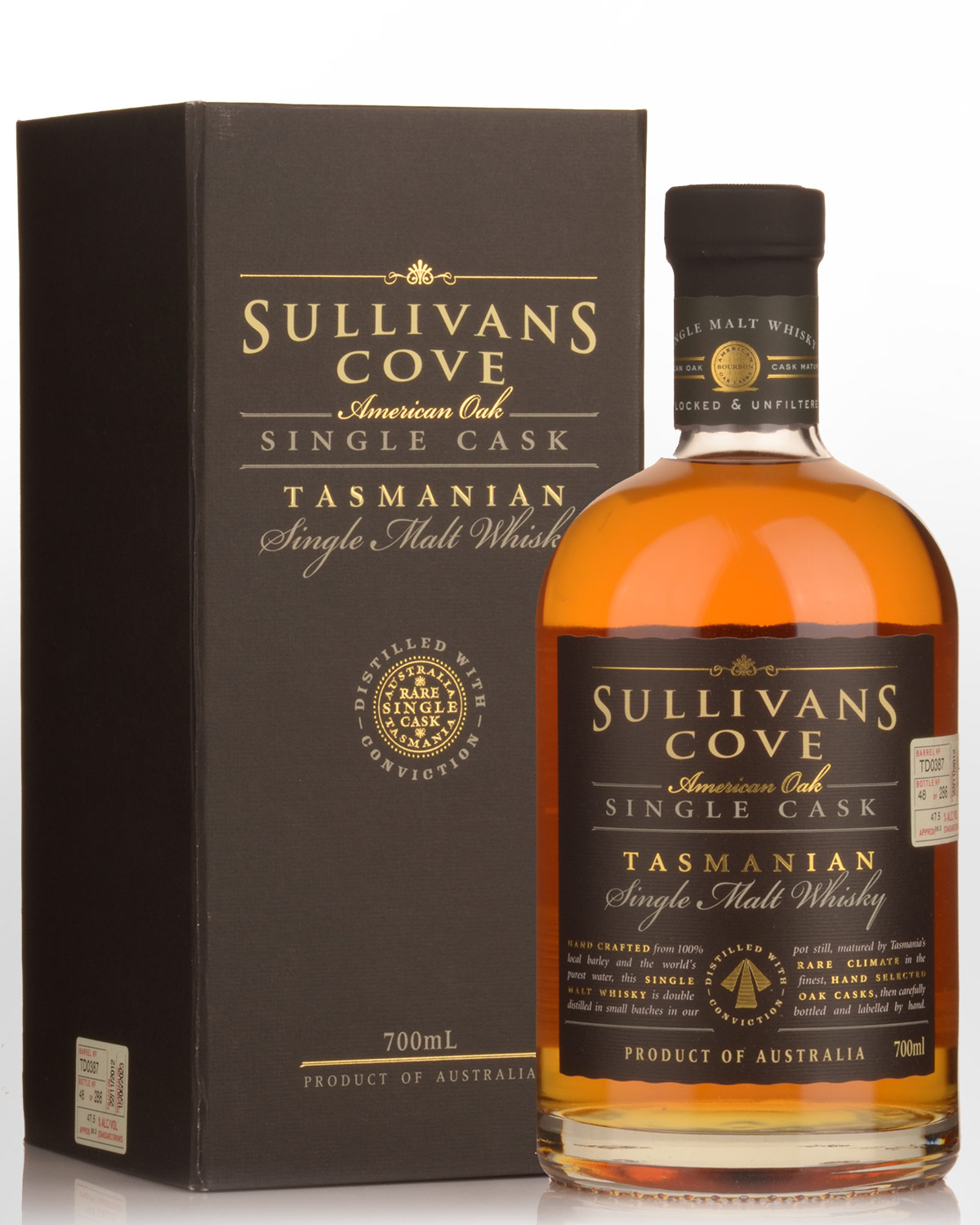 Sullivans Cove Single Cask American Oak Barrel TD0387 Single Malt Australian Whisky (700ml)