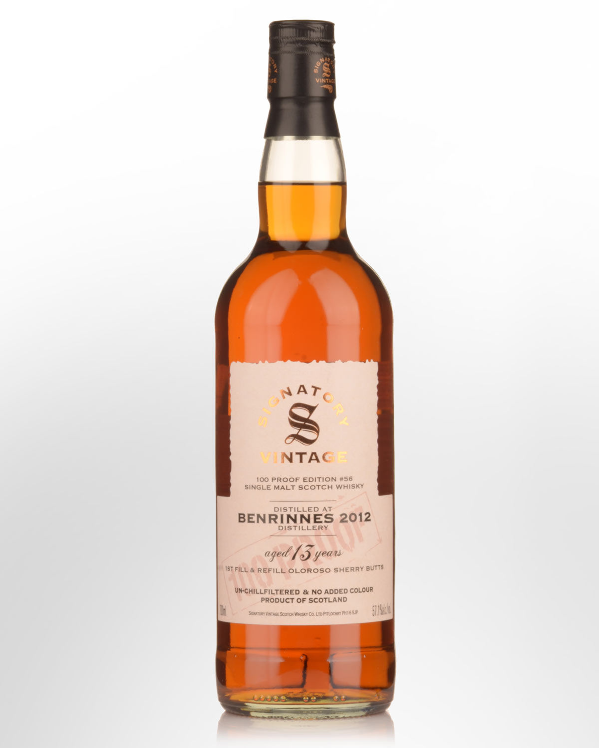 2012 Signatory Vintage Benrinnes 13 Year Old 100 Proof Edition #56 Single Malt Scotch Whisky (700ml)