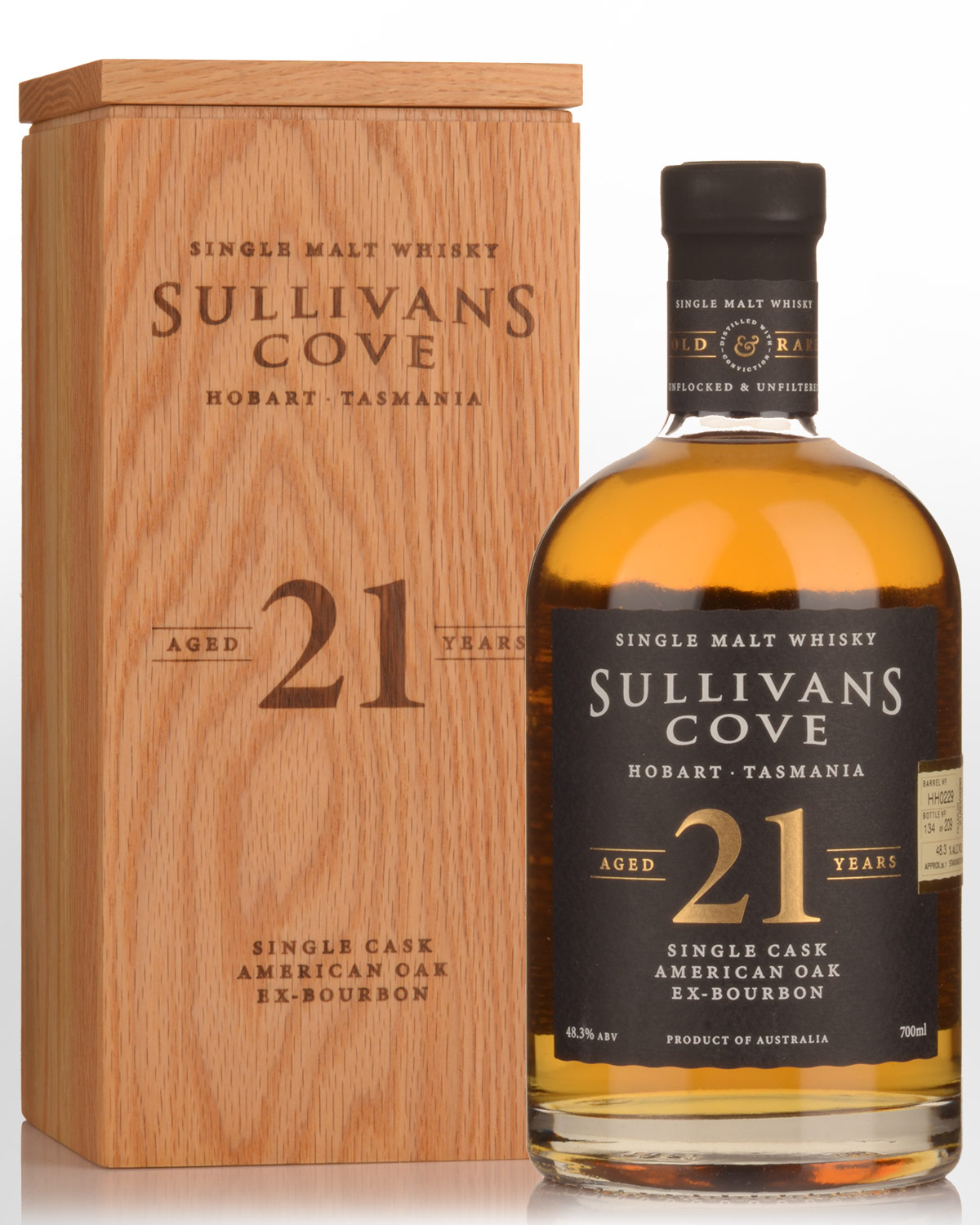 Sullivans Cove Single Cask HH0229 American Oak 21 Year Old Single Malt Australian Whisky (700ml)