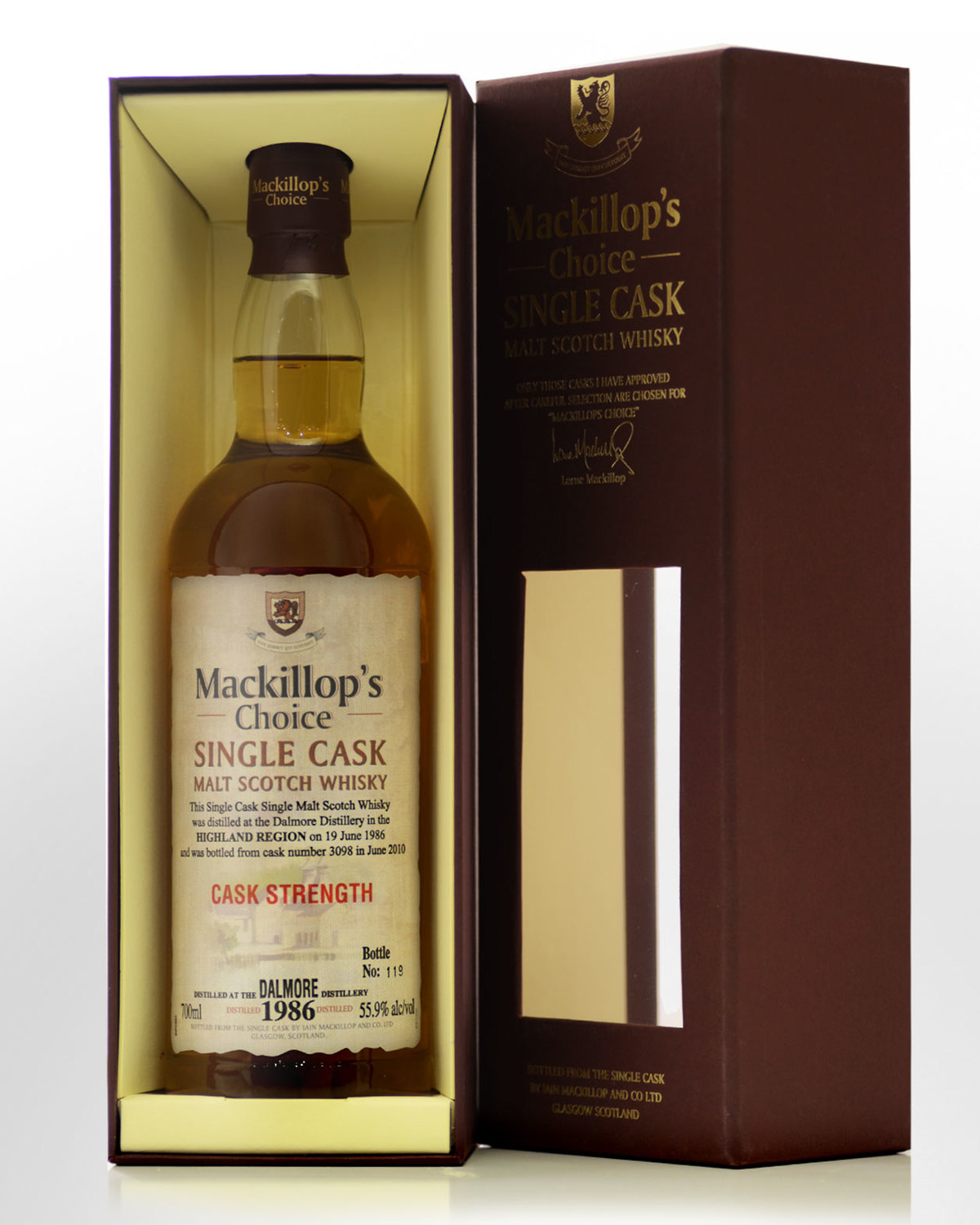 1986 Mackillop's Choice Dalmore Cask Strength Single Malt Scotch