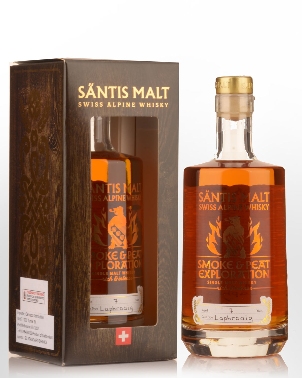 Santis Malt Smoke & Peat Exploration Lahroaig Cask Edition Single Malt Swiss Whisky (500ml)