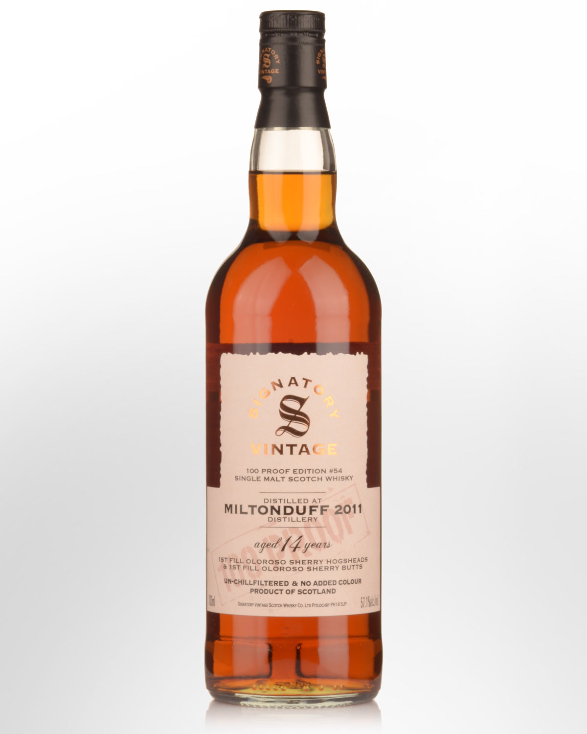 2011 Signatory Vintage Miltonduff 14 Year Old 100 Proof Edition #54 Single Malt Scotch Whisky (700ml)