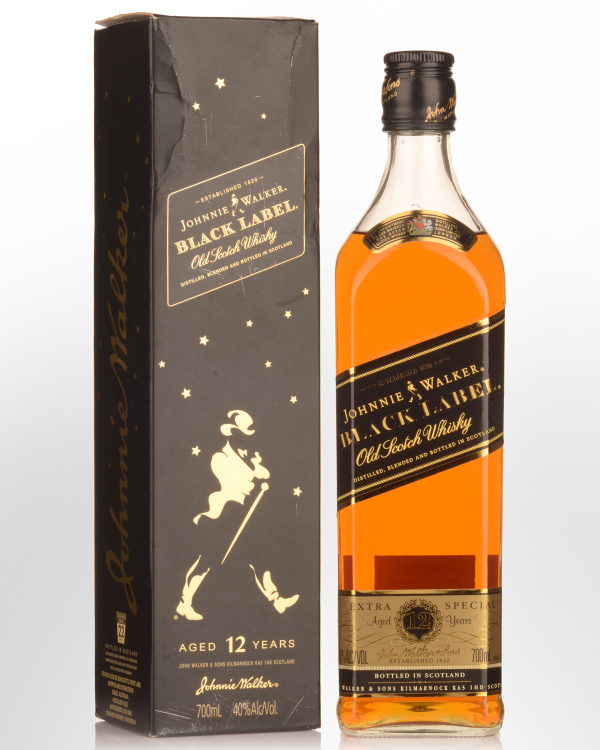 Johnnie Walker Black Label 12 Year Old Blended Scotch Whisky (700ml) - Older Bottling