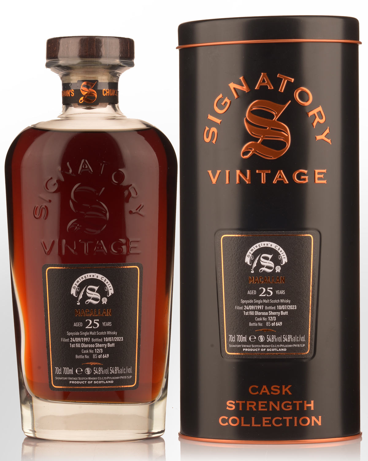 1997 Signatory Vintage Macallan 25 Year Old Symington's Choice Cask Strength Single Malt Scotch Whisky (700ml)